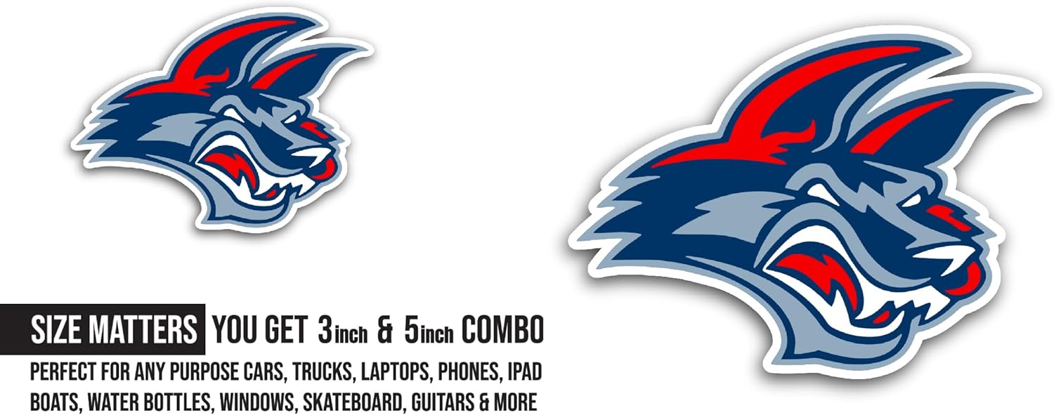 2 (Pieces) 3" and 5" Elmira J@ckals Sticker, Waterproof Vinyl Decals for Many Purpose Like Cars, Trucks, Laptops, Phones, Windows and More