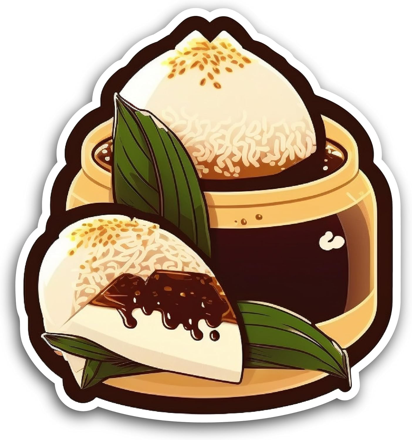 2 (Pieces) 3" and 5" Onigiri Japan Rice Sticker, Waterproof Vinyl Decals for Many Purpose Like Cars, Trucks, Laptops, Phones, Windows and More