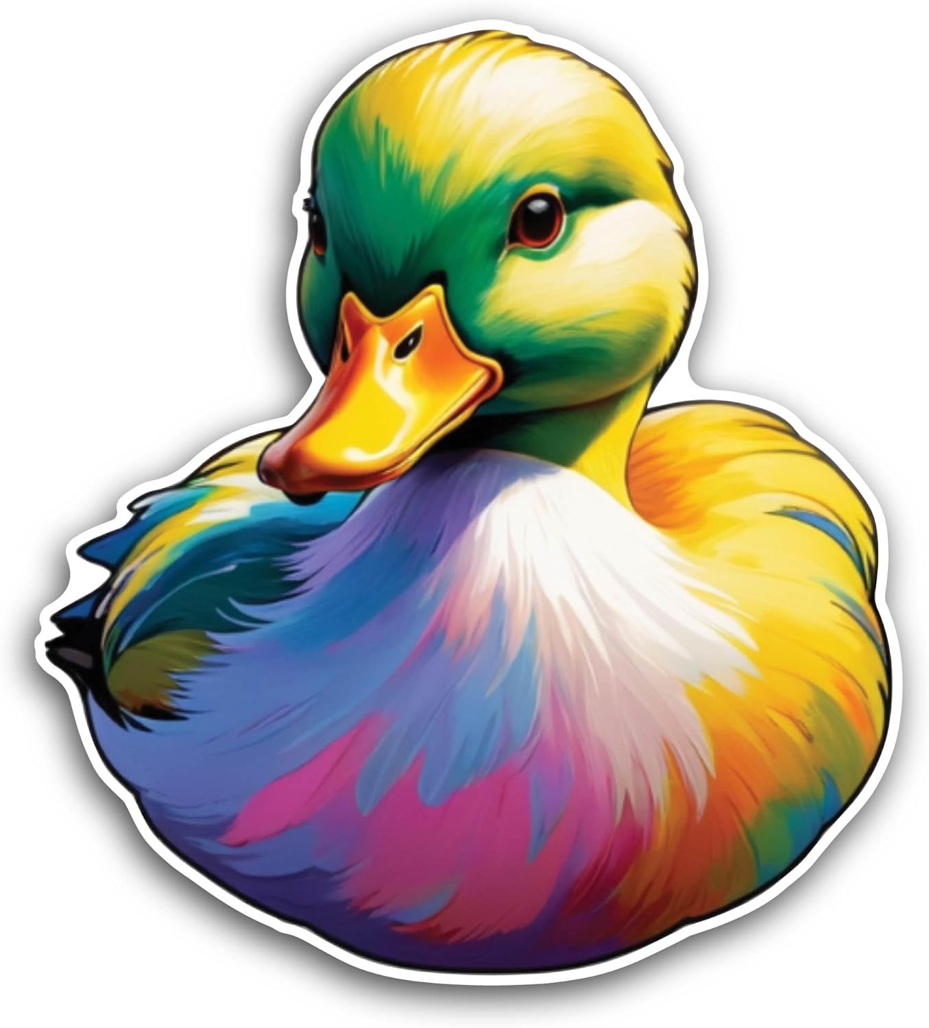 2 (Pieces) 3" and 5" Colorful Duck Sticker, Waterproof Vinyl Decals for Many Purpose Like Cars, Trucks, Laptops, Phones, Windows and More