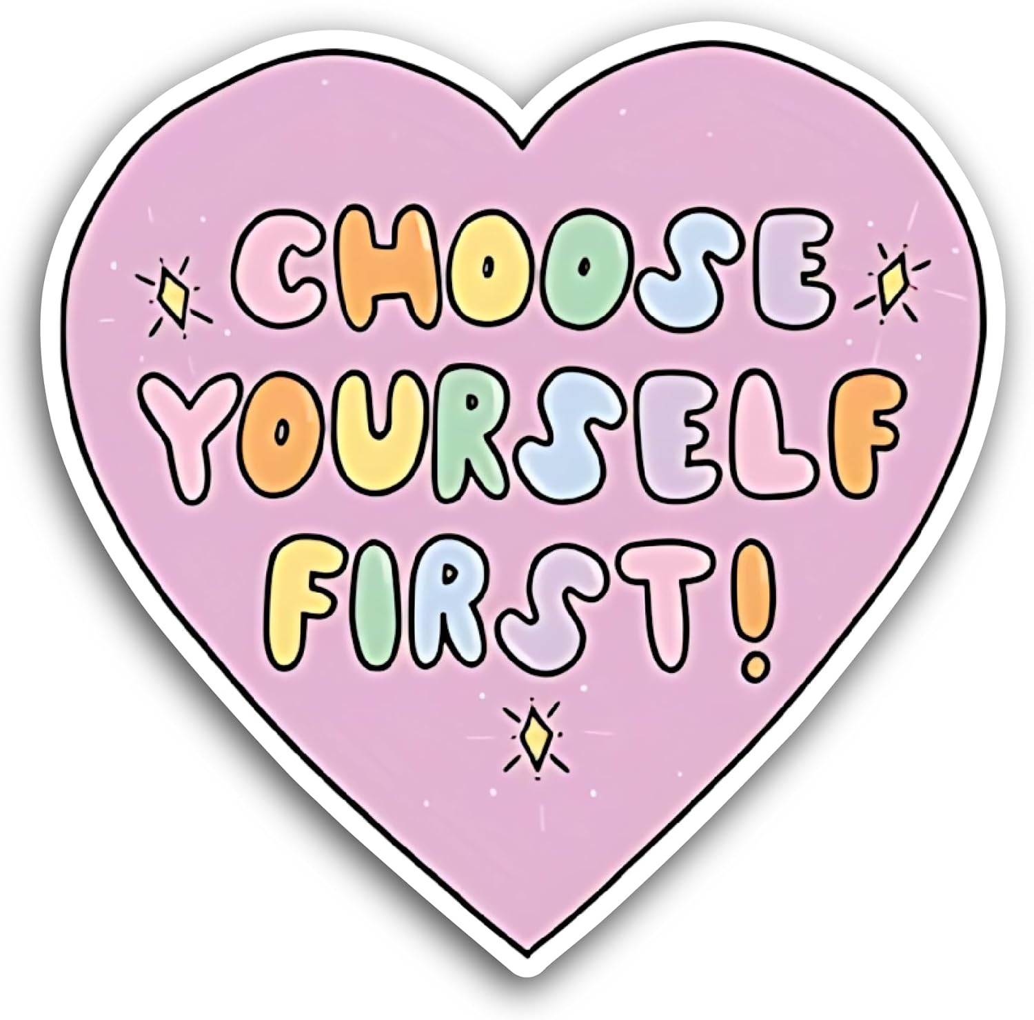 2 (Pieces) 3" and 5" Choose Yourself First Sticker, Waterproof Vinyl Decals for Many Purpose Like Cars, Trucks, Laptops, Phones, Windows and More