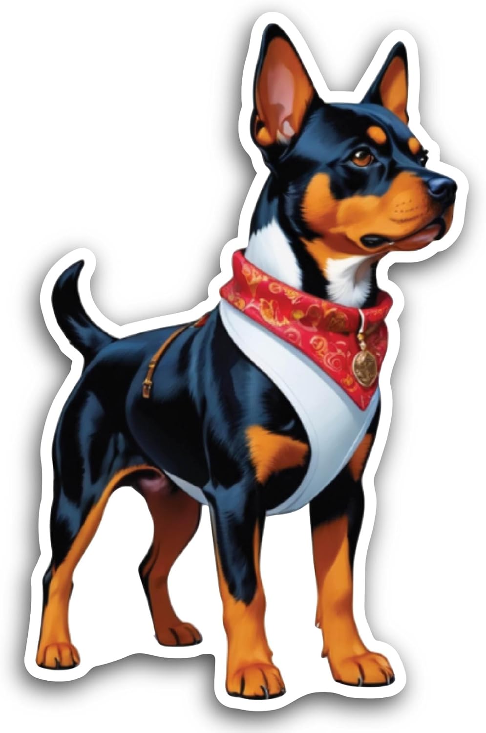 2 (Pieces) 3" and 5" Miniature Pinscher Sticker, Waterproof Vinyl Decals for Many Purpose Like Cars, Trucks, Laptops, Phones, Windows and More