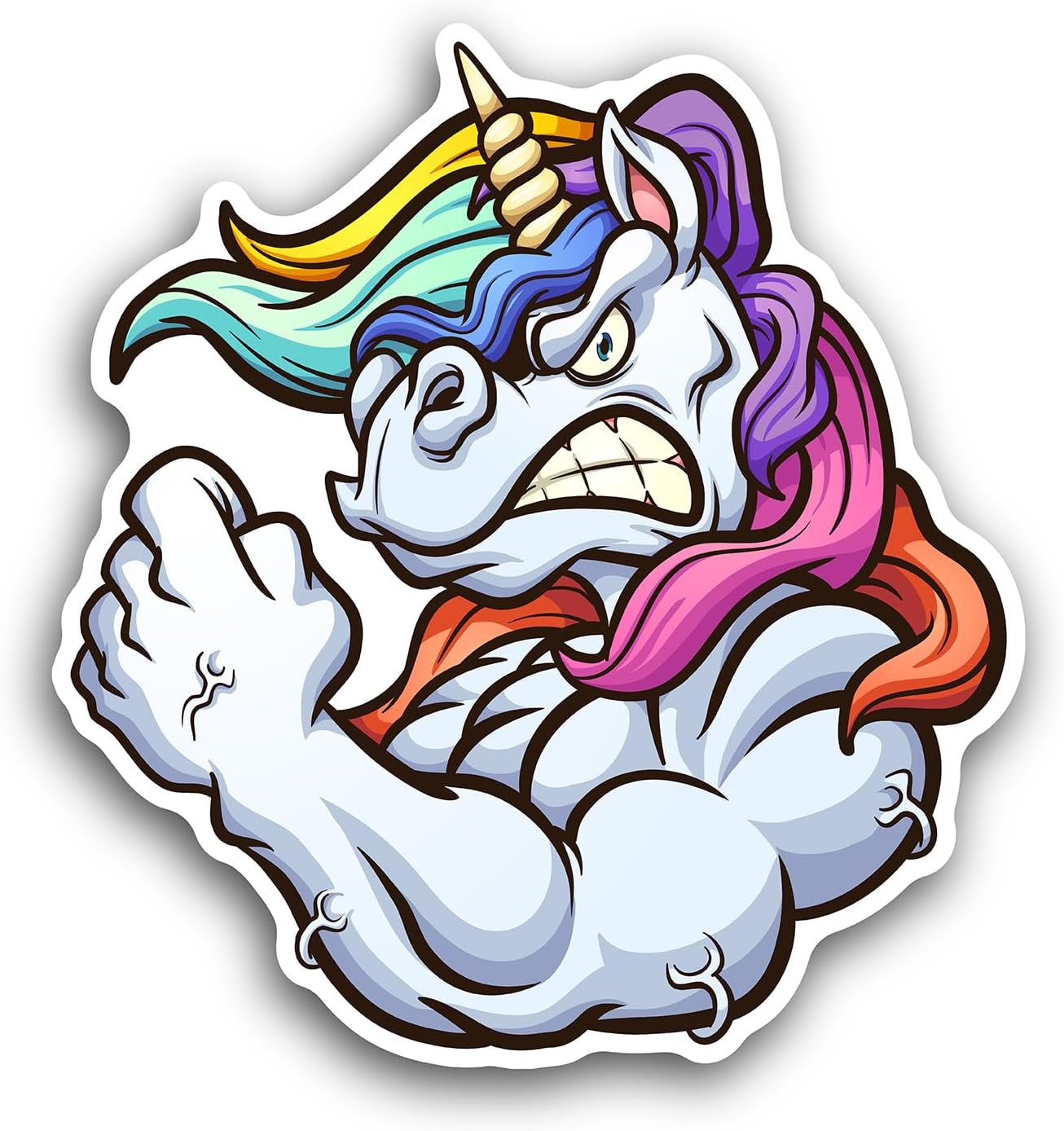 2 (Pieces) 3" and 5" Strong Unicorn Sticker, Waterproof Vinyl Decals for Many Purpose Like Cars, Trucks, Laptops, Phones, Windows and More