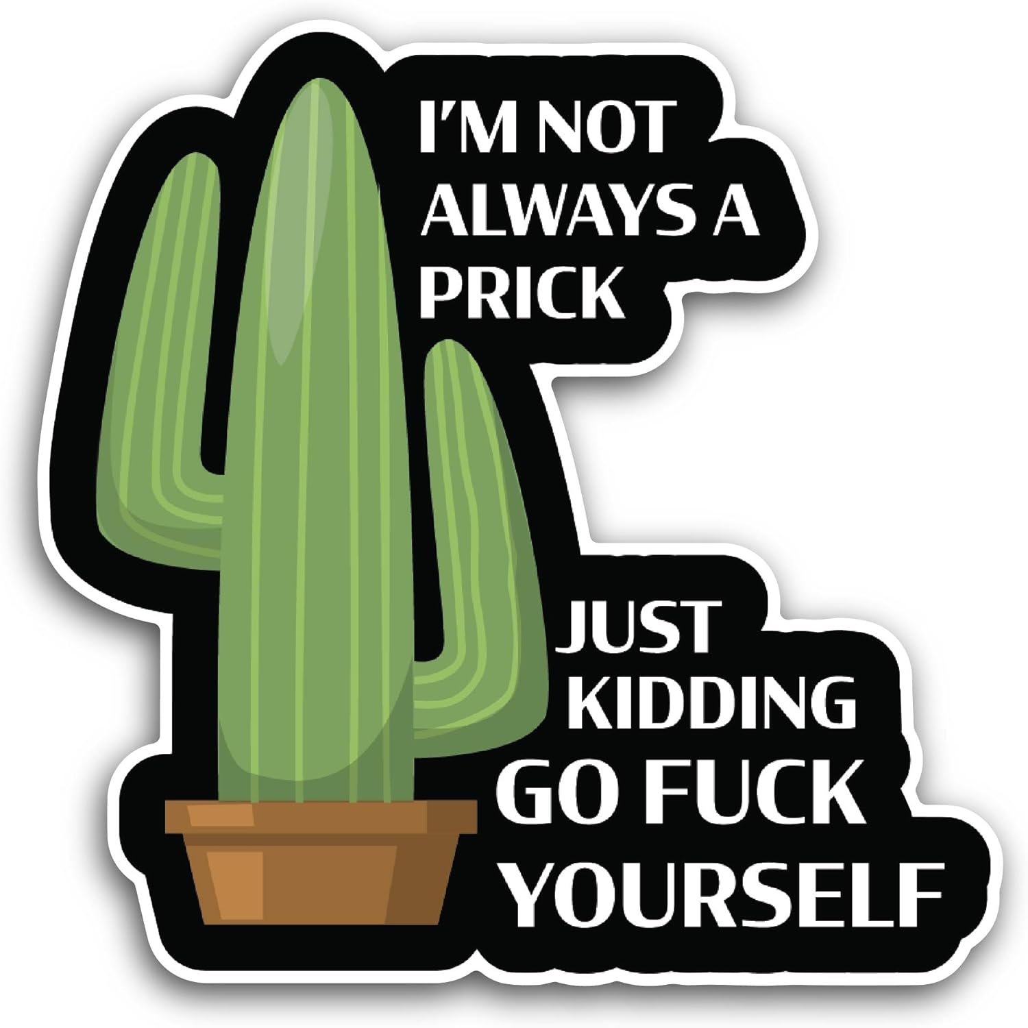 2 (Pieces) 3" and 5" I'm Not Always A Prick Sticker, Waterproof Vinyl Decals for Many Purpose Like Cars, Trucks, Laptops, Phones, Windows and More