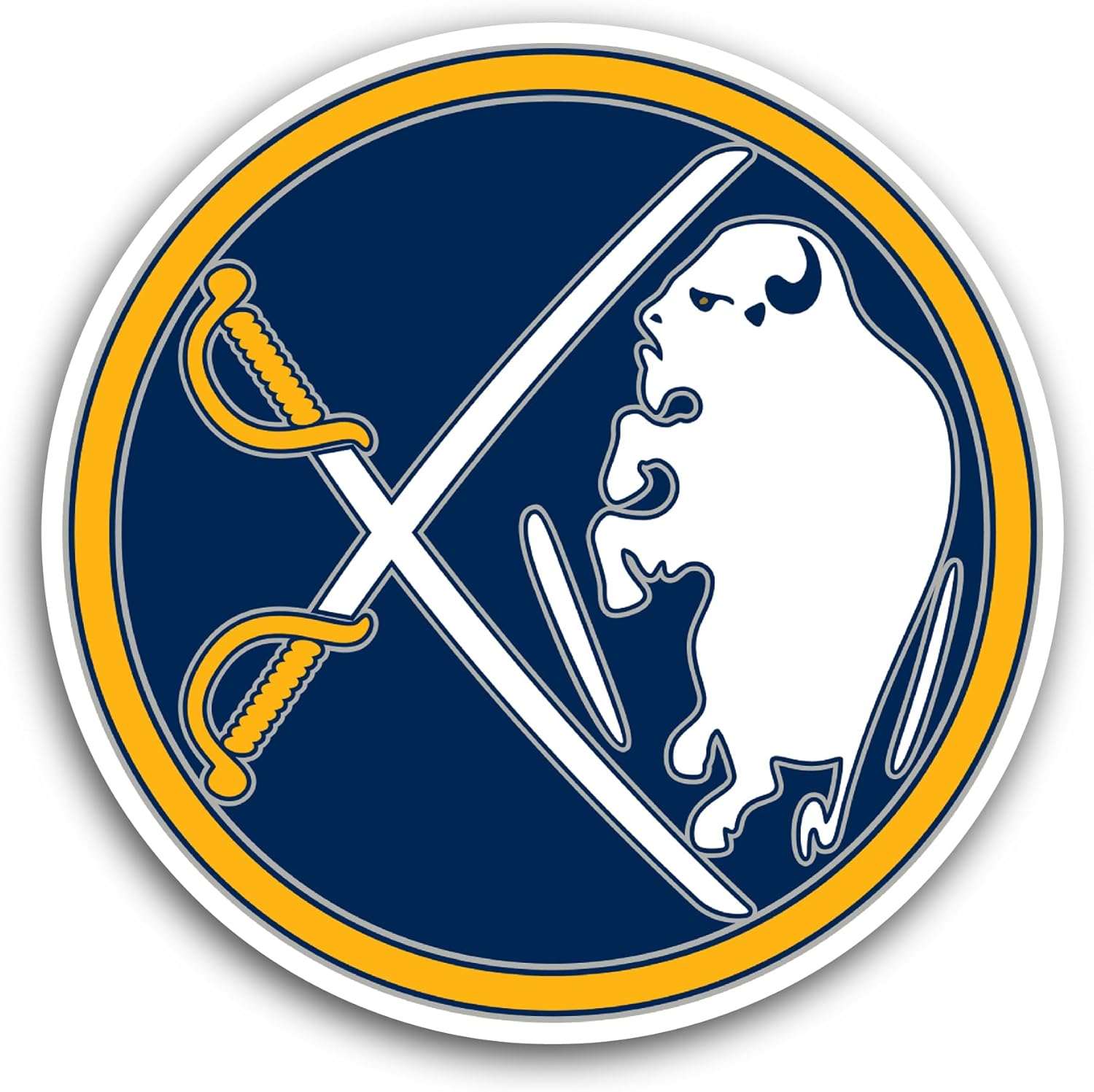 2 (Pieces) 3" and 5" Buffal0 Sabres Sticker, Waterproof Vinyl Decals for Many Purpose Like Cars, Trucks, Laptops, Phones, Windows and More