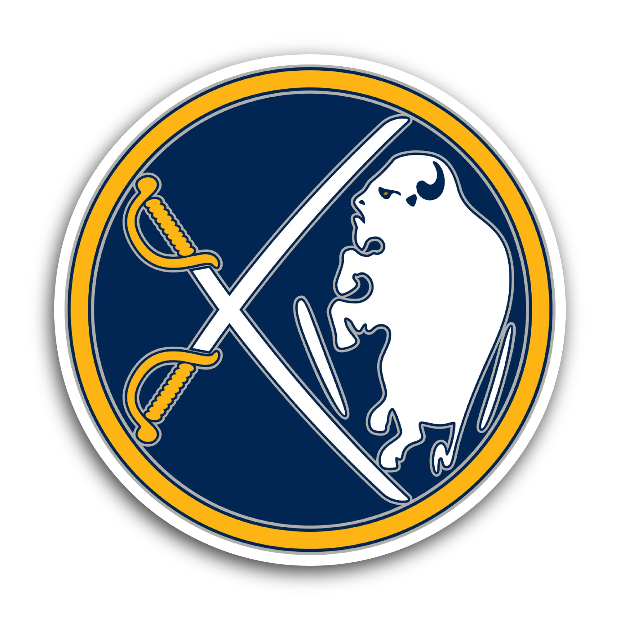 2 (Pieces) 3" and 5" Buffal0 Sabres Sticker, Waterproof Vinyl Decals for Many Purpose Like Cars, Tru