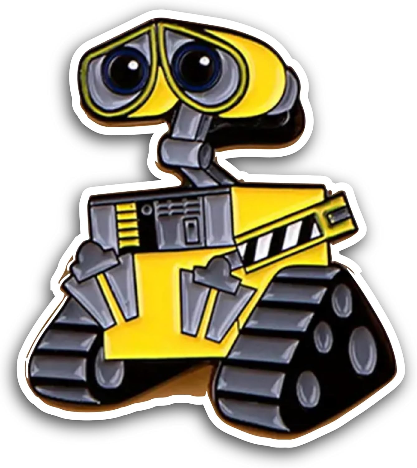 2 (Pieces) 3" and 5" Yellow Robot Machine Sticker, Waterproof Vinyl Decals for Many Purpose Like Cars, Trucks, Laptops, Phones, Windows and More