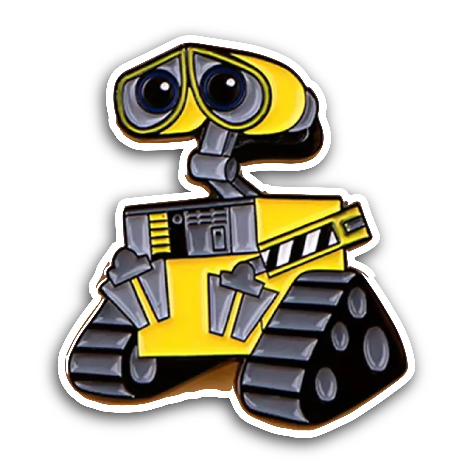 2 (Pieces) 3" and 5" Yellow Robot Machine Sticker, Waterproof Vinyl Decals for Many Purpose Like Car