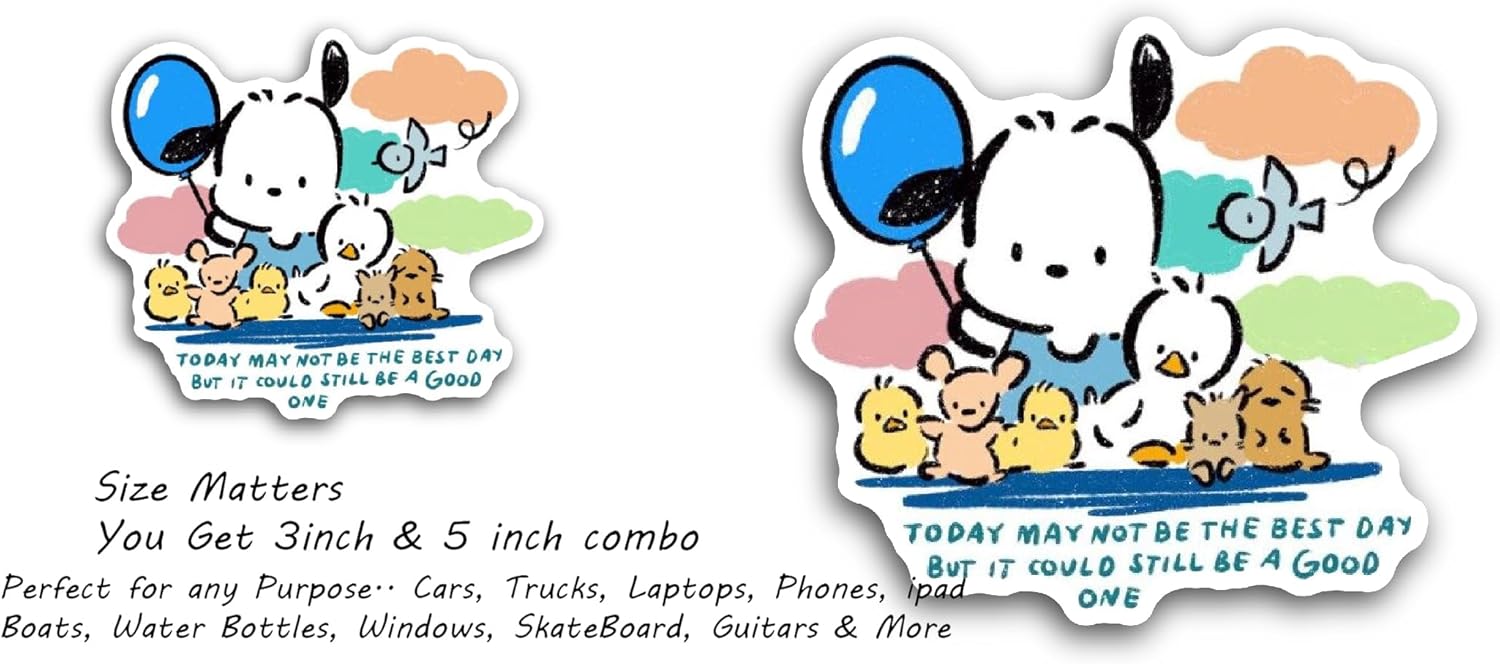 2 (Pieces) 3" and 5" Today May Not Be The Best Day Text Sticker, Waterproof Vinyl Decals for Many Purpose Like Cars, Trucks, Laptops, Phones, Windows and More