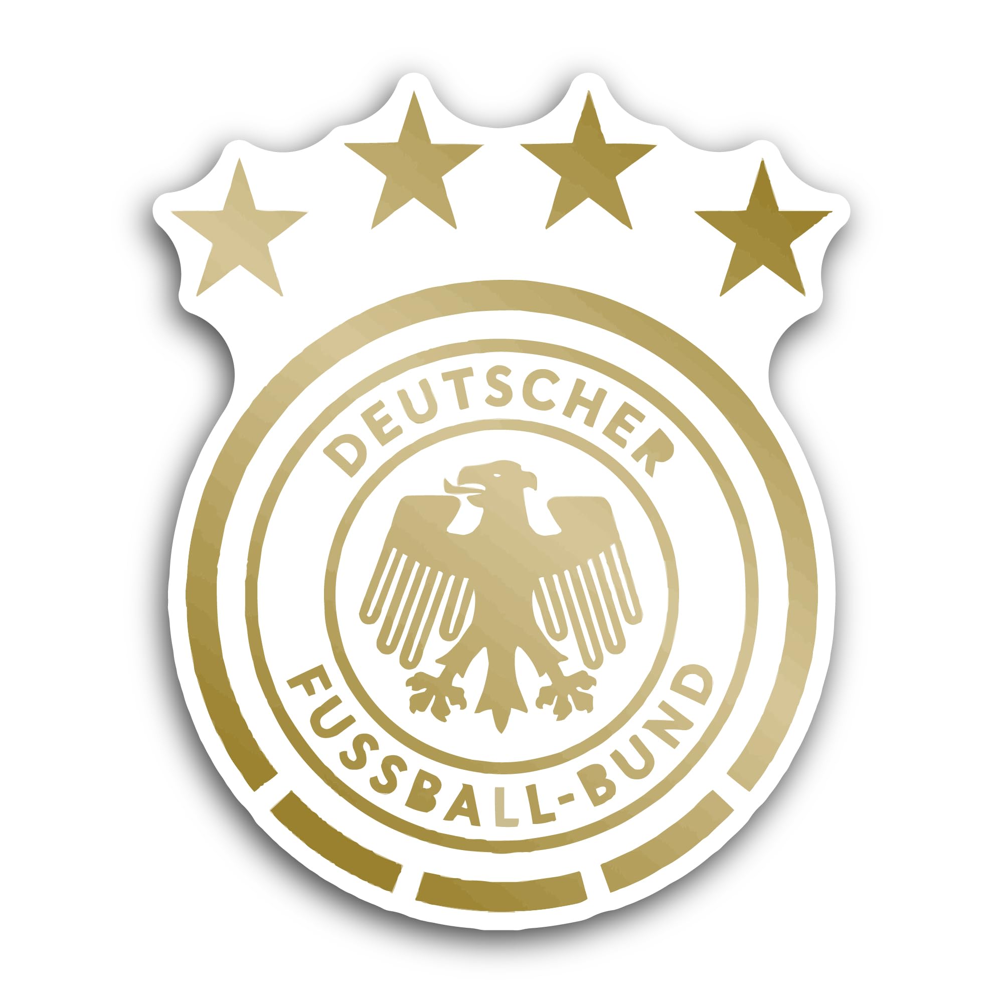 2 (Pieces) 3" and 5" German F00tball Federation Sticker, Waterproof Vinyl Decals for Many Purpose Li