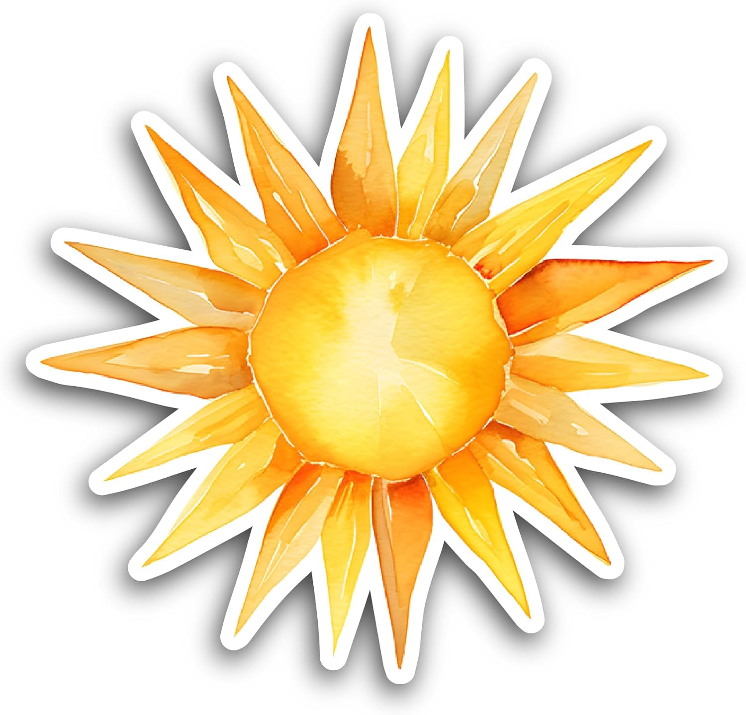 2 (Pieces) 3" and 5" Bright Sun Sticker, Waterproof Vinyl Decals for Many Purpose Like Cars, Trucks, Laptops, Phones, Windows and More