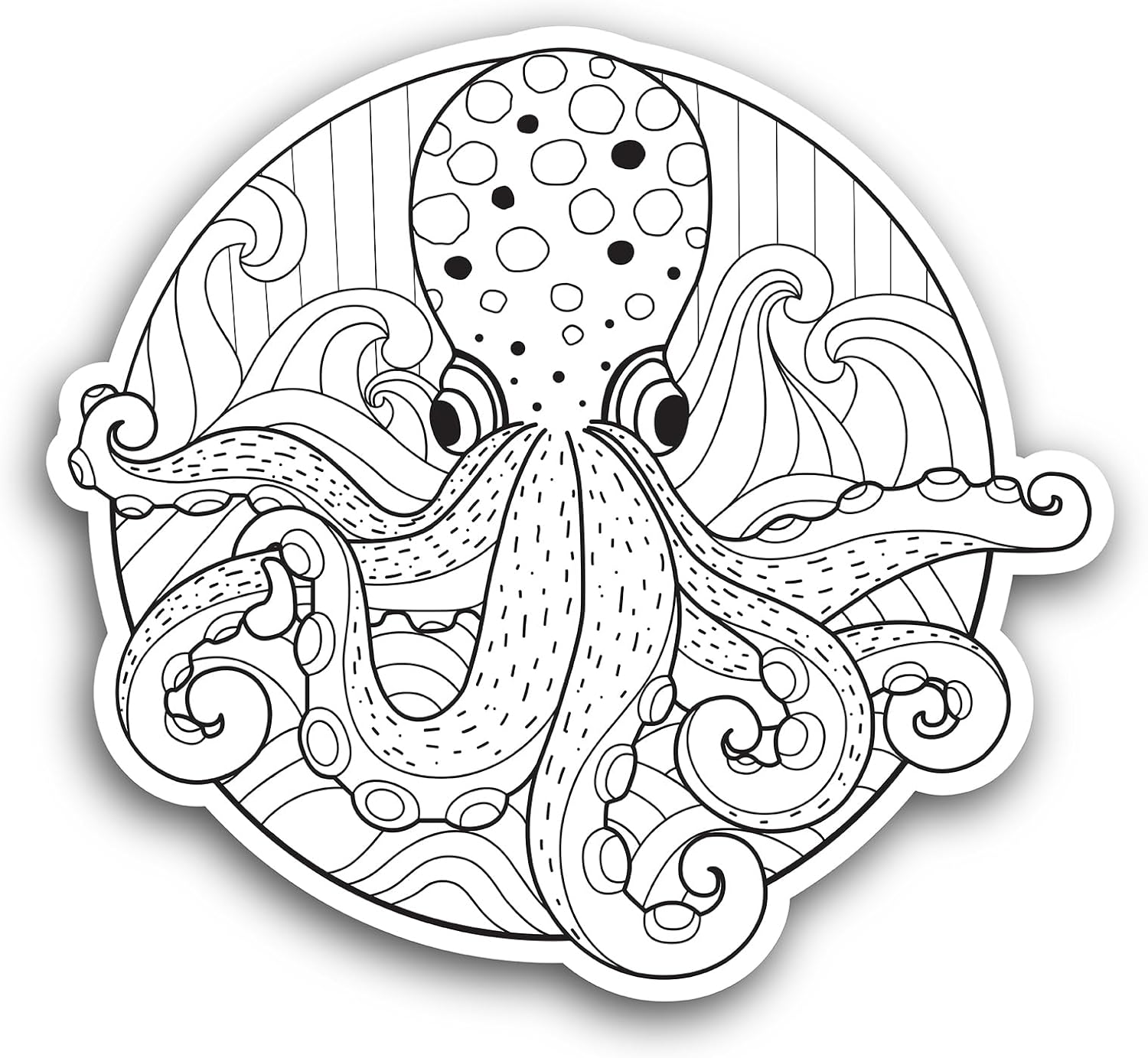 2 (Pieces) 3" and 5" Water Resistant Octopus Sticker, Waterproof Vinyl Decals for Many Purpose Like Cars, Trucks, Laptops, Phones, Windows and More