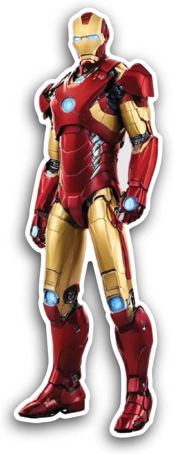 2 (Pieces) 3" and 5" Red RobotToy Sticker, Waterproof Vinyl Decals for Many Purpose Like Cars, Trucks, Laptops, Phones, Windows and More