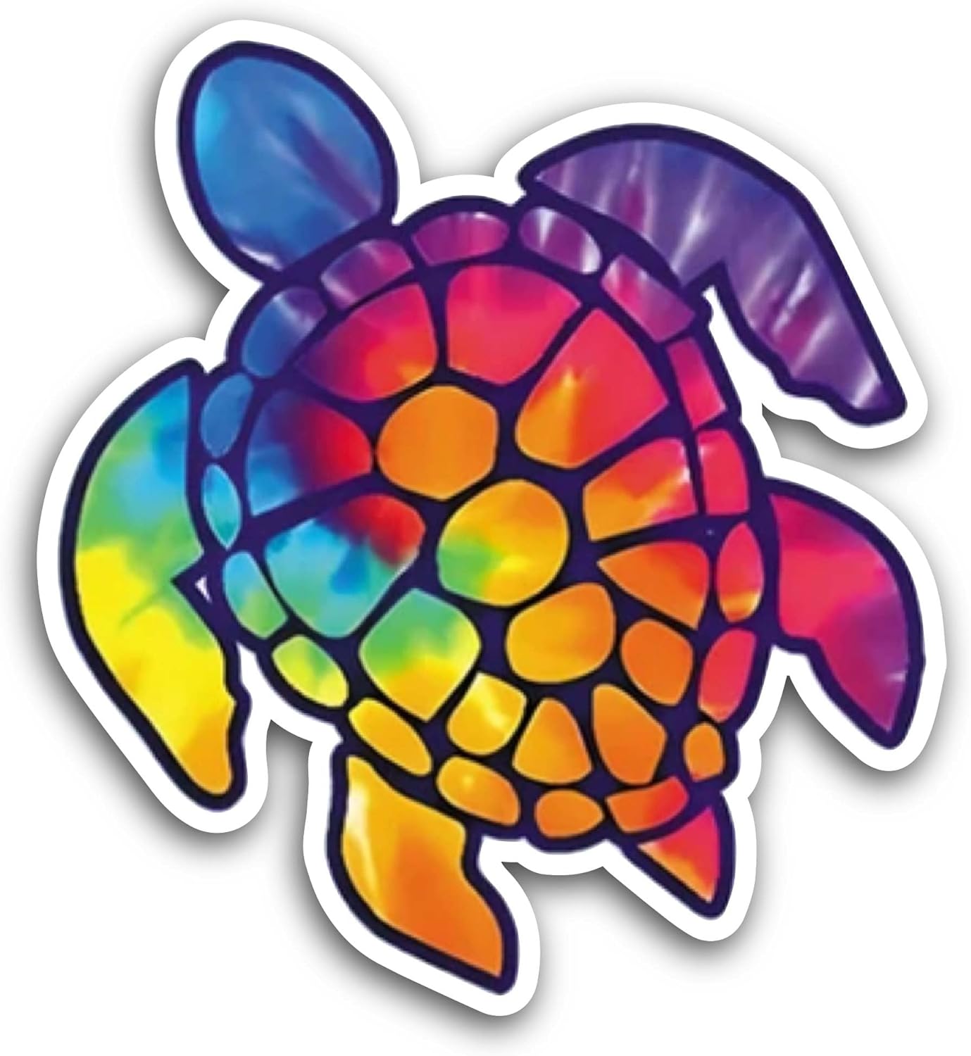 2 (Pieces) 3" and 5" Colorful Sea Turtle Sticker, Waterproof Vinyl Decals for Many Purpose Like Cars, Trucks, Laptops, Phones, Windows and More