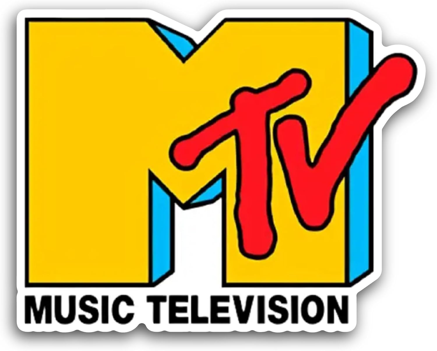 2 (Pieces) 3" and 5" Music Television Sticker, Waterproof Vinyl Decals for Many Purpose Like Cars, Trucks, Laptops, Phones, Windows and More
