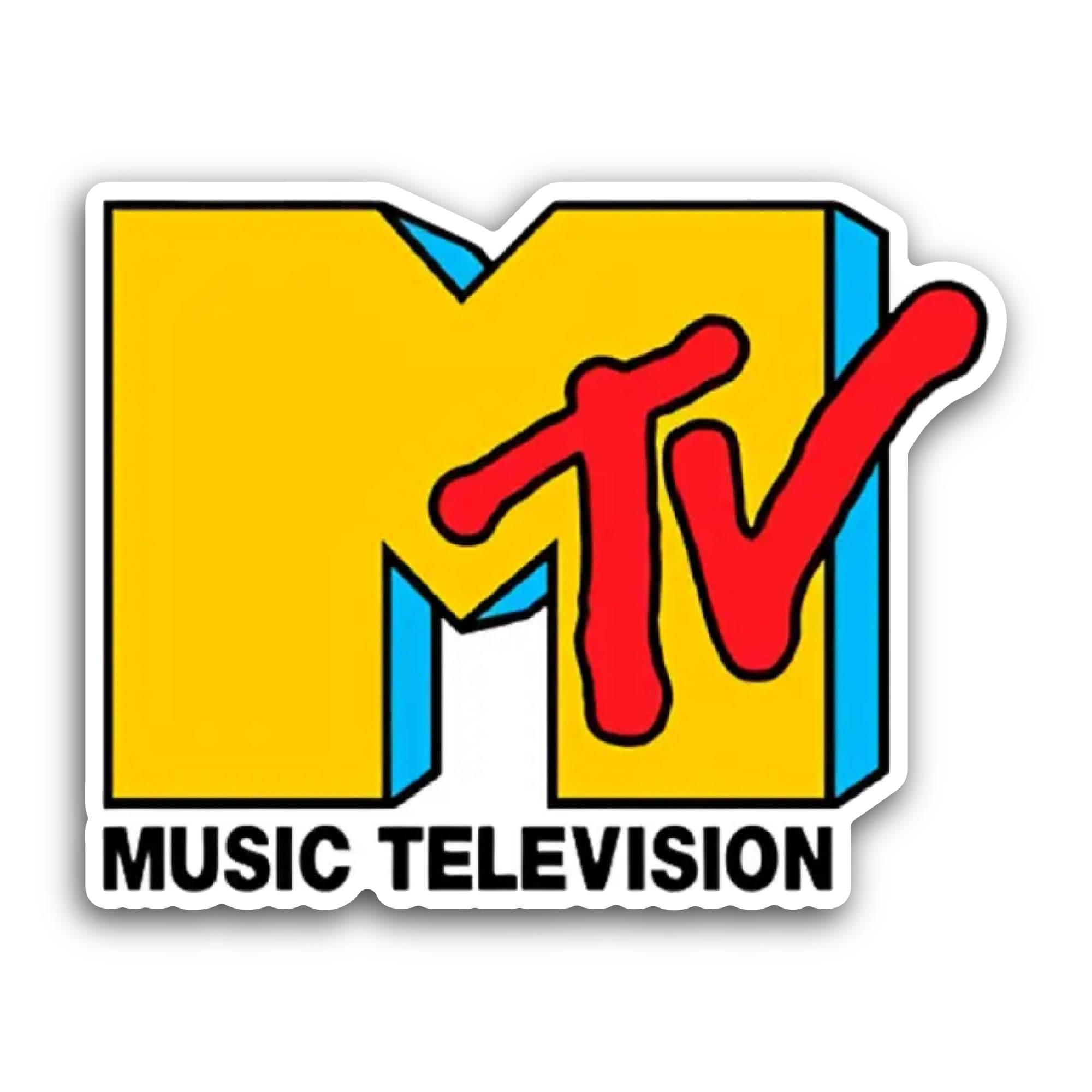 2 (Pieces) 3" and 5" Music Television Sticker, Waterproof Vinyl Decals for Many Purpose Like Cars, T