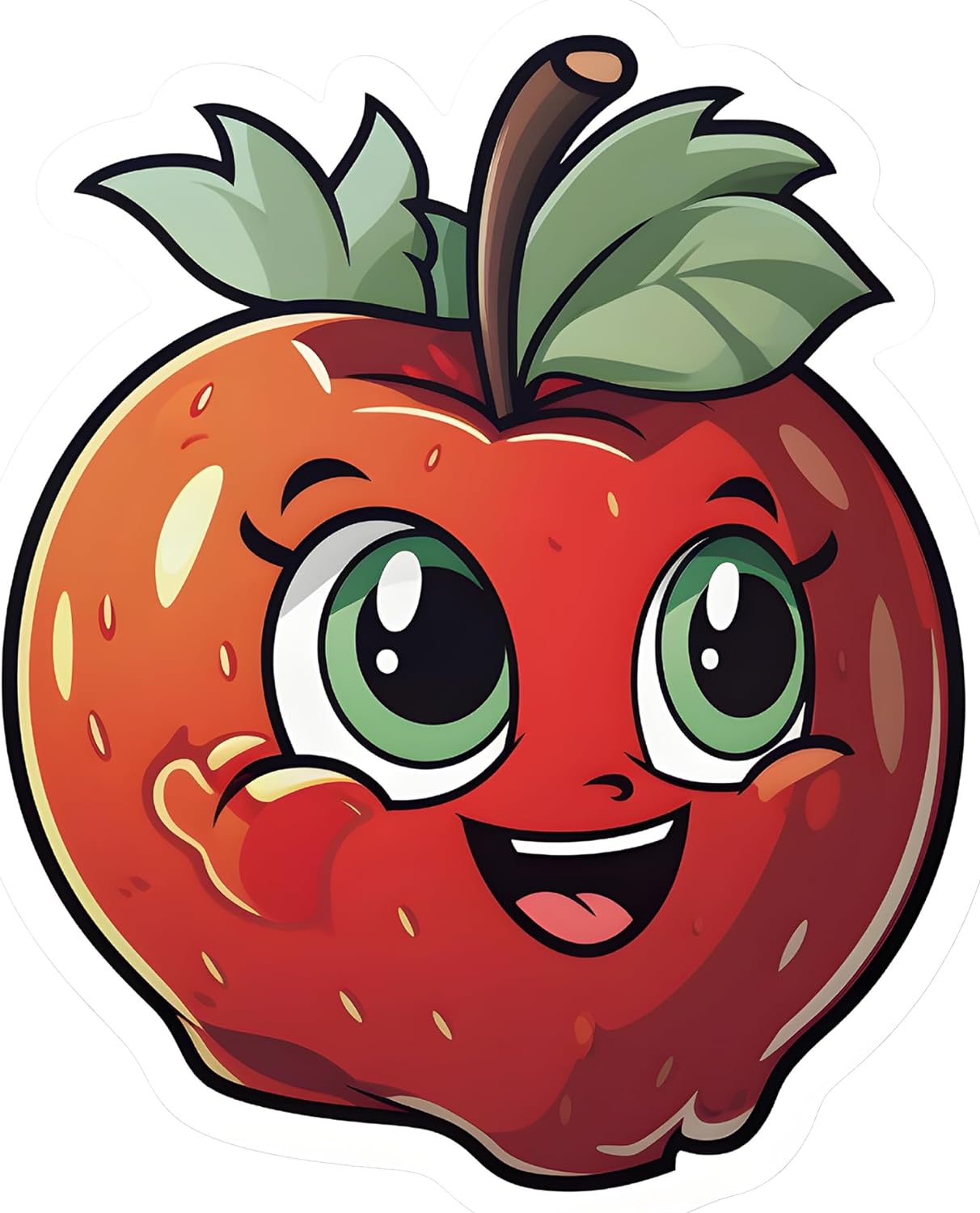 Inspirational Quote Smily Cartoon Apple Motivational Sticker Vinyl Decal Motivation Stickers- 5" Vinyl Sticker Waterproof