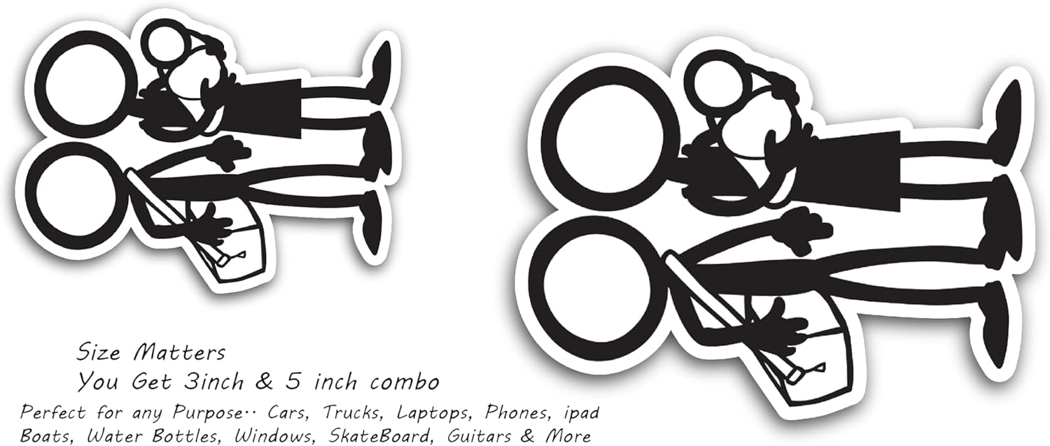 2 (Pieces) 3" and 5" Couple with Their Luggages Decal Sticker, Waterproof Vinyl Decals for Many Purpose Like Cars, Trucks, Laptops, Phones, Windows and More