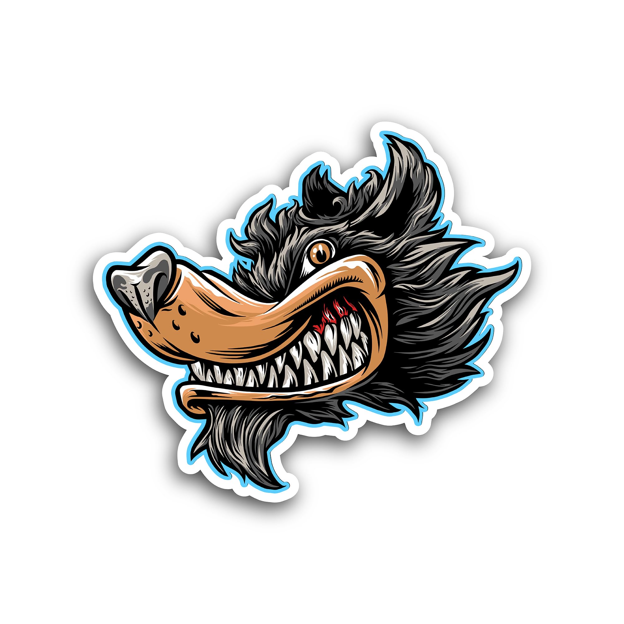 2 (Pieces) 2" and 3" Cartoon Car Stuck Upside Down on a Cloud Sticker, Waterproof Vinyl Decals for M