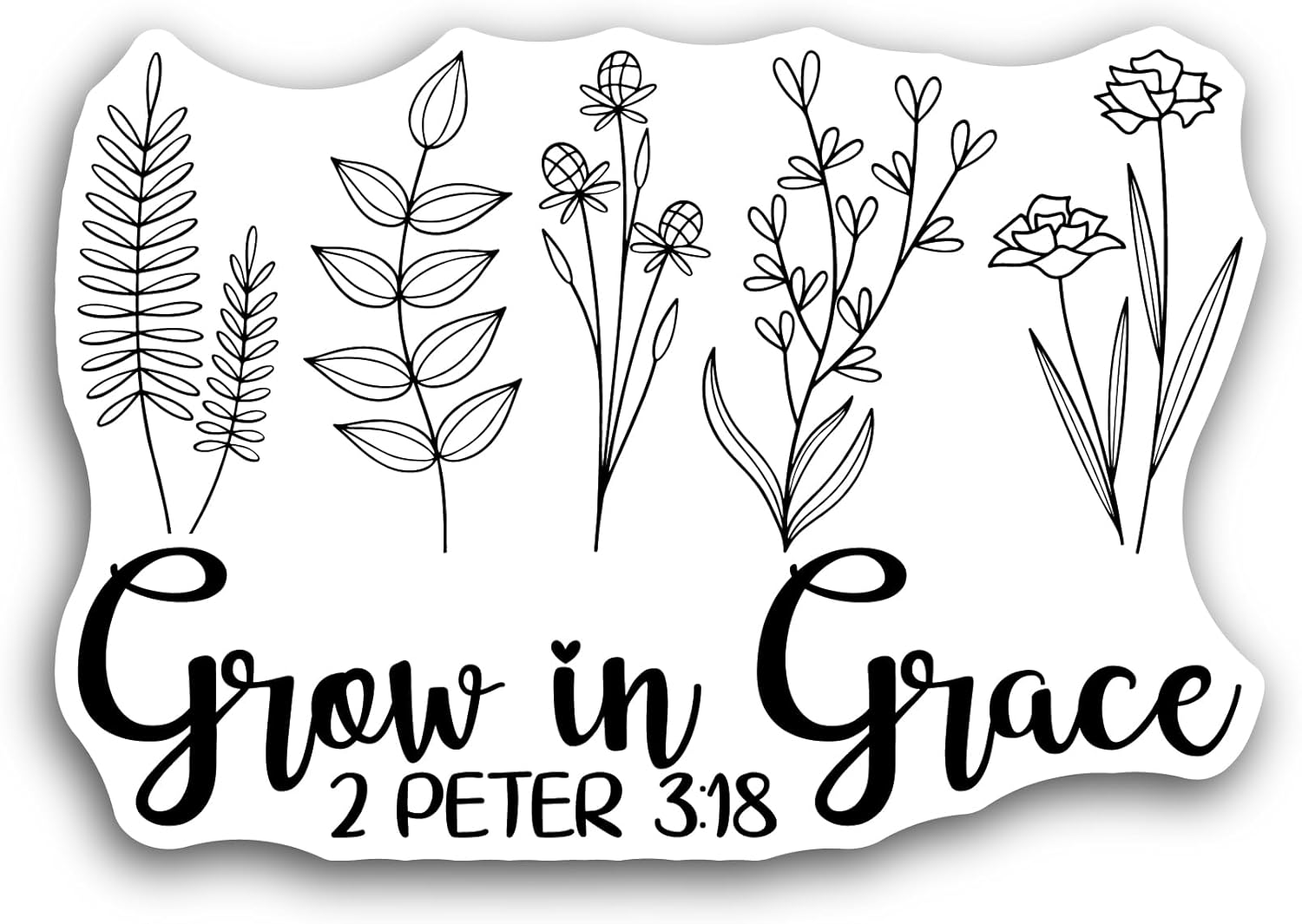 2 (Pieces) 3" and 5" Grow in Grace Sticker, Waterproof Vinyl Decals for Many Purpose Like Cars, Trucks, Laptops, Phones, Windows and More
