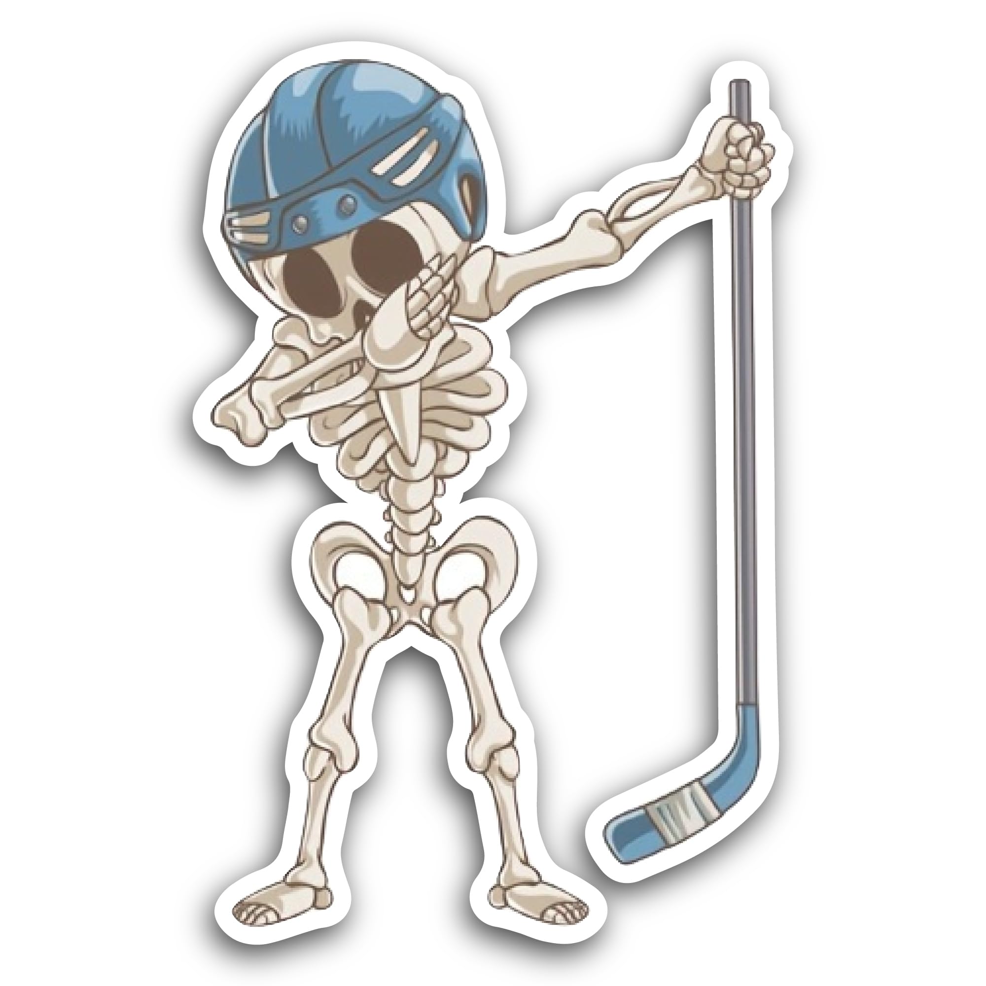 2 (Pieces) 3" and 5" Dabbing Skeleton Hockey Sticker, Waterproof Vinyl Decals for Many Purpose Like 