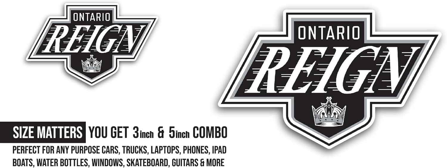 2 (Pieces) 3" and 5" Ontari0 Reign Sticker, Waterproof Vinyl Decals for Many Purpose Like Cars, Trucks, Laptops, Phones, Windows and More