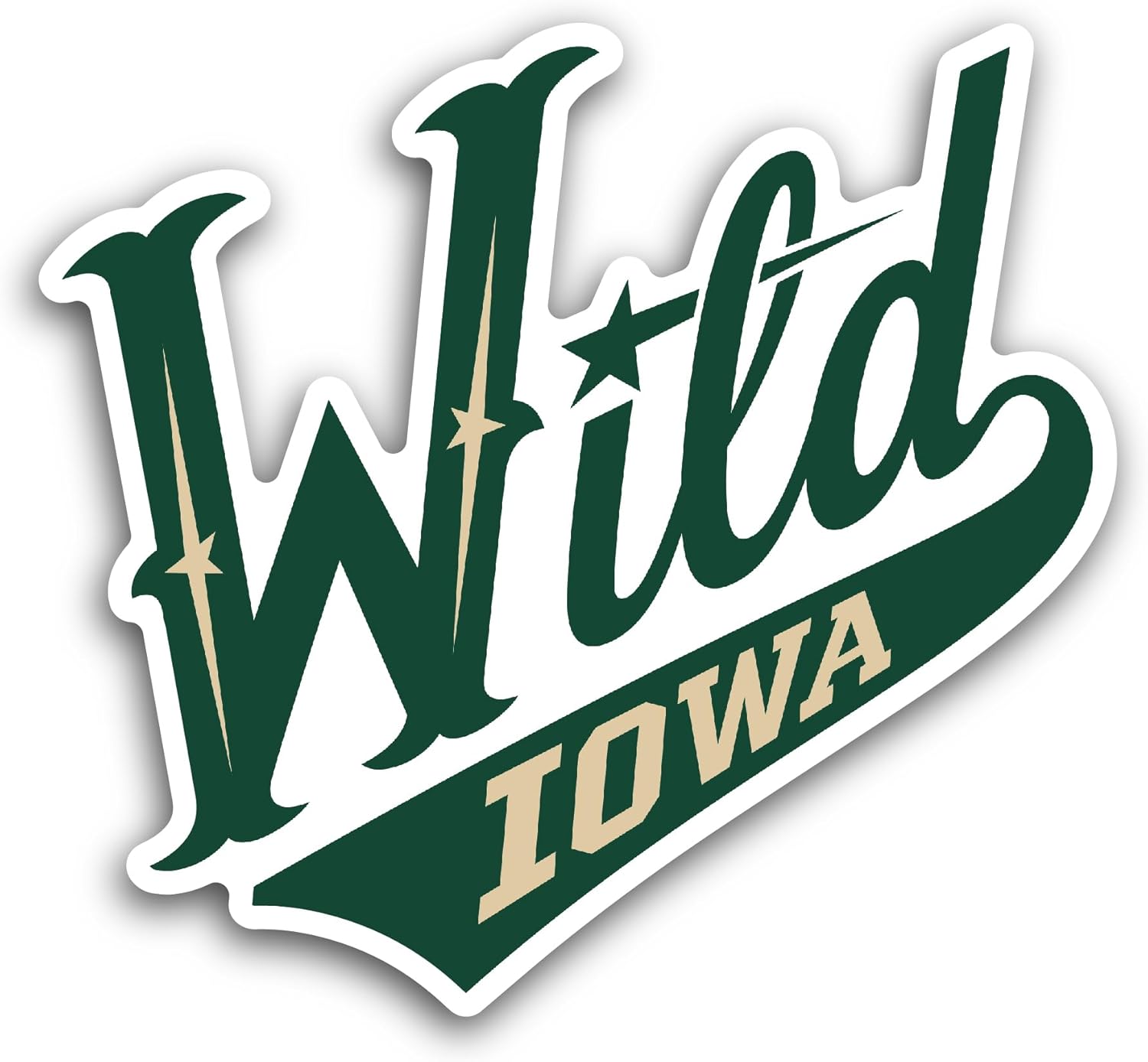 2 (Pieces) 3" and 5" I0wa Wild Sticker, Waterproof Vinyl Decals for Many Purpose Like Cars, Trucks, Laptops, Phones, Windows and More