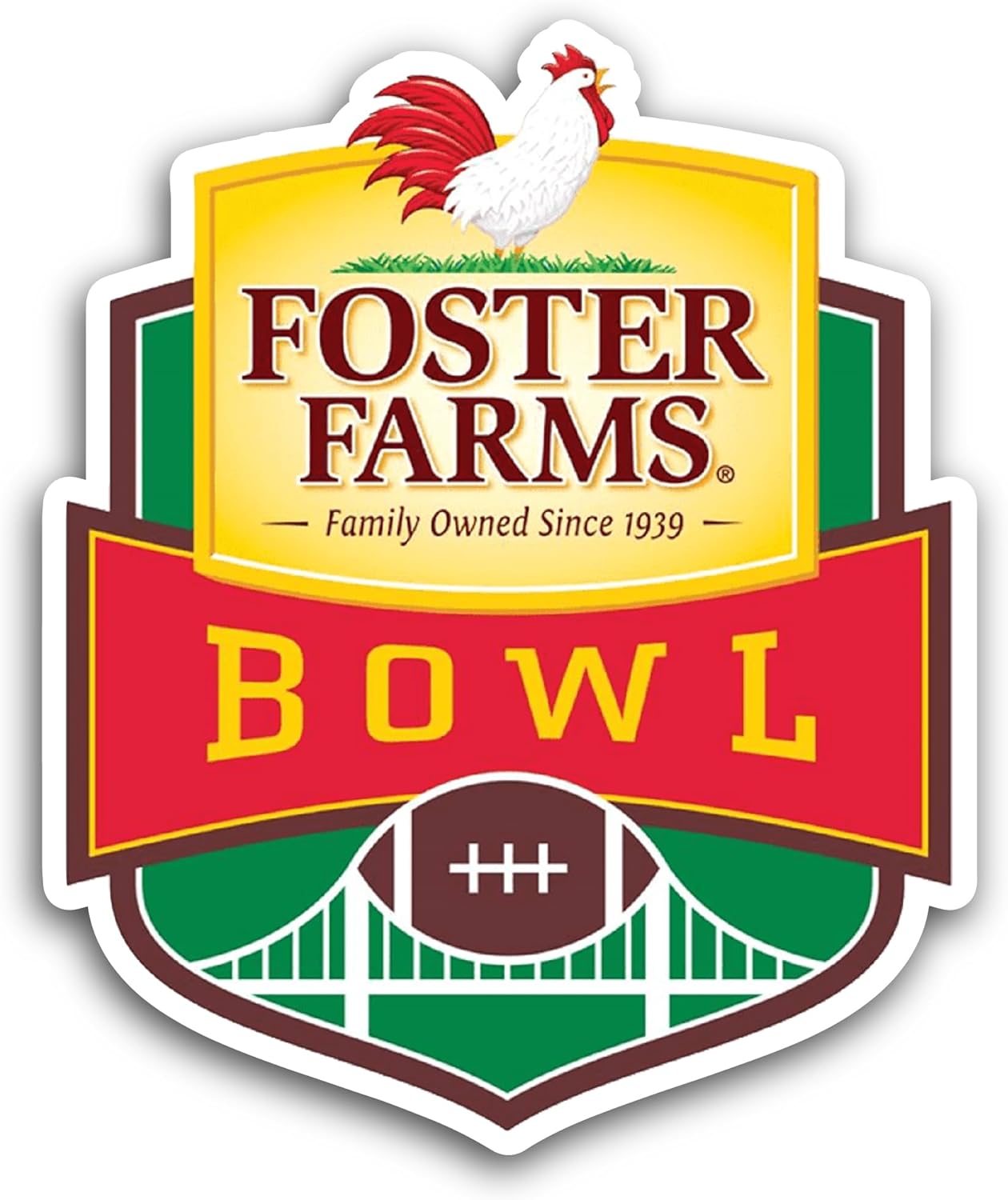 2 (Pieces) 3" and 5" Foster Farms B0wl Sticker, Waterproof Vinyl Decals for Many Purpose Like Cars, Trucks, Laptops, Phones, Windows and More