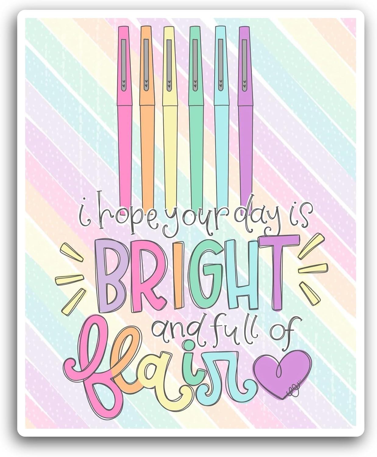 2 (Pieces) 3" and 5" I Hope Your Day is Bright Sticker, Waterproof Vinyl Decals for Many Purpose Like Cars, Trucks, Laptops, Phones, Windows and More