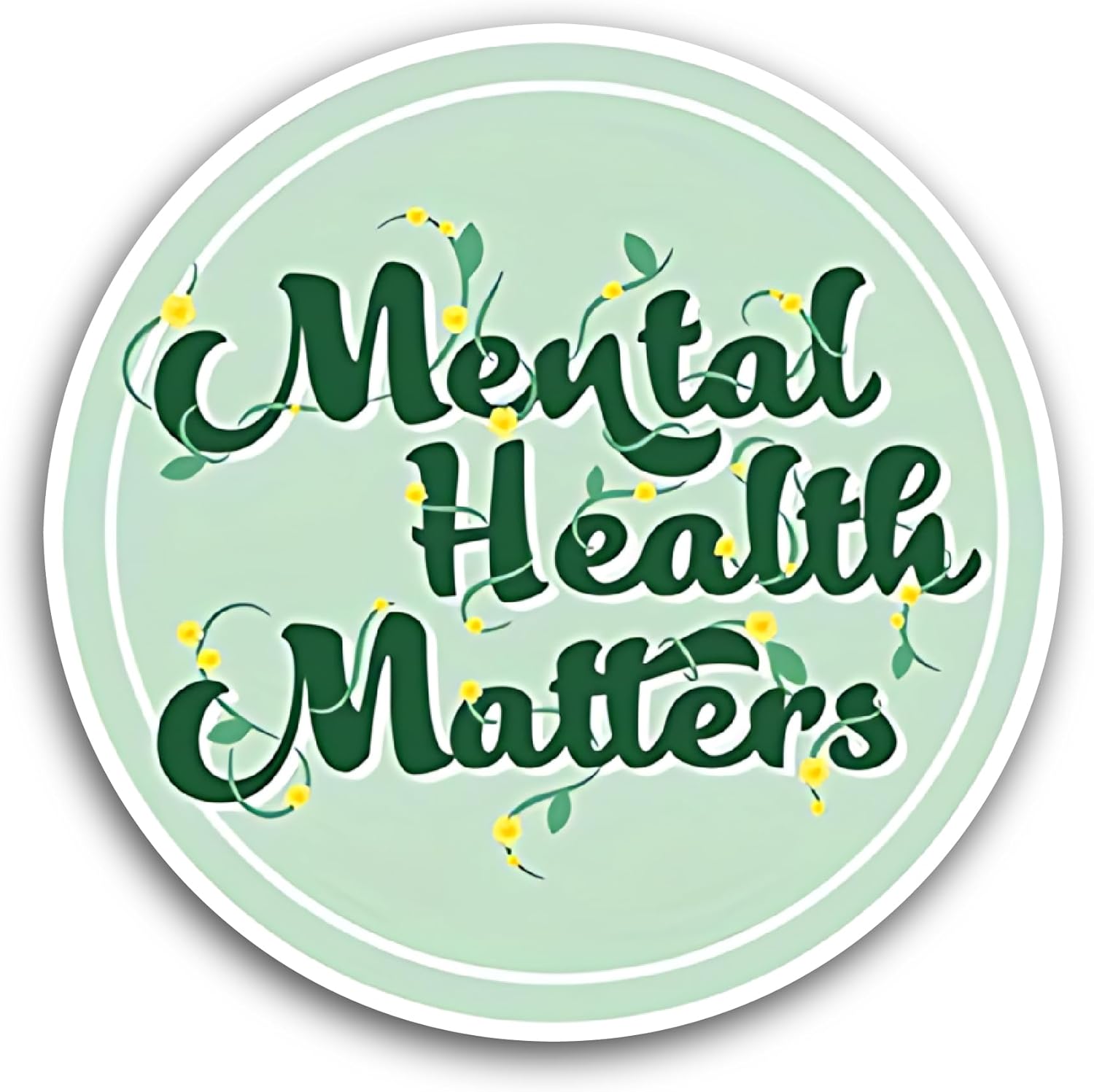 2 (Pieces) 3" and 5" Mental Health Matters Lettering Sticker, Waterproof Vinyl Decals for Many Purpose Like Cars, Trucks, Laptops, Phones, Windows and More