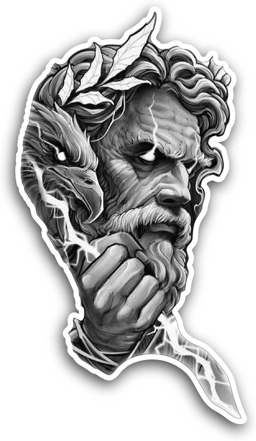 2 (Pieces) 3" and 5" Statue Face Sticker, Waterproof Vinyl Decals for Many Purpose Like Cars, Trucks, Laptops, Phones, Windows and More