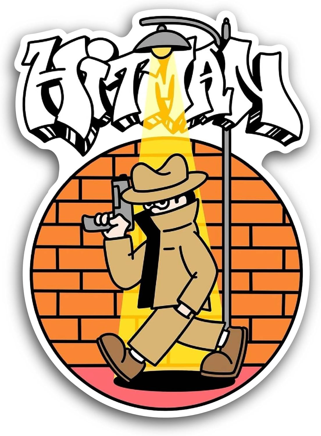 2 (Pieces) 3" and 5" Hitman Text Sticker, Waterproof Vinyl Decals for Many Purpose Like Cars, Trucks, Laptops, Phones, Windows and More