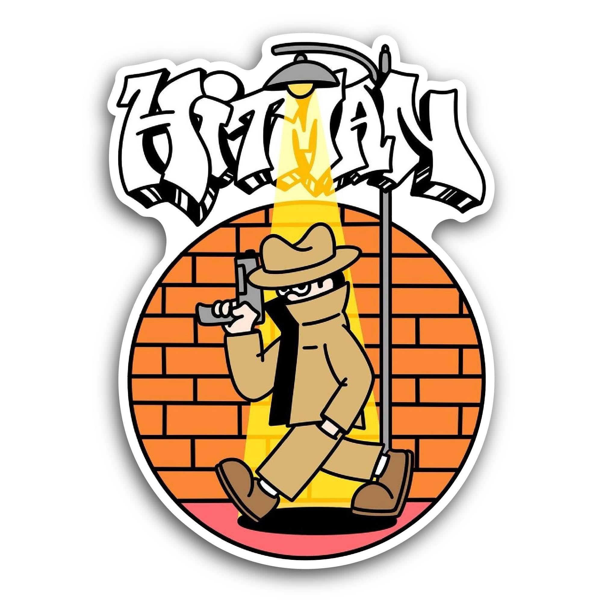 2 (Pieces) 3" and 5" Hitman Text Sticker, Waterproof Vinyl Decals for Many Purpose Like Cars, Trucks