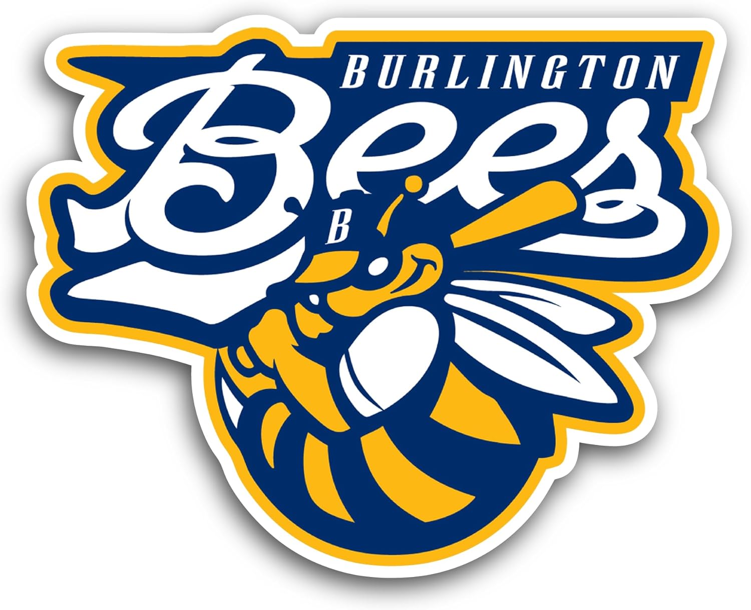 2 (Pieces) 3" and 5" Burlington Bees Logo Sticker, Waterproof Vinyl Decals for Many Purpose Like Cars, Trucks, Laptops, Phones, Windows and More