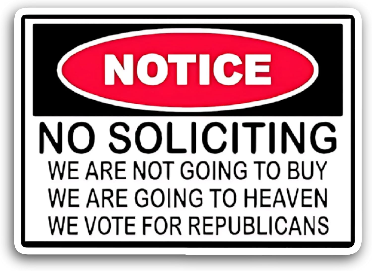 2 (Pieces) 3" and 5" Notice No Soliciting Sticker, Waterproof Vinyl Decals for Many Purpose Like Cars, Trucks, Laptops, Phones, Windows and More