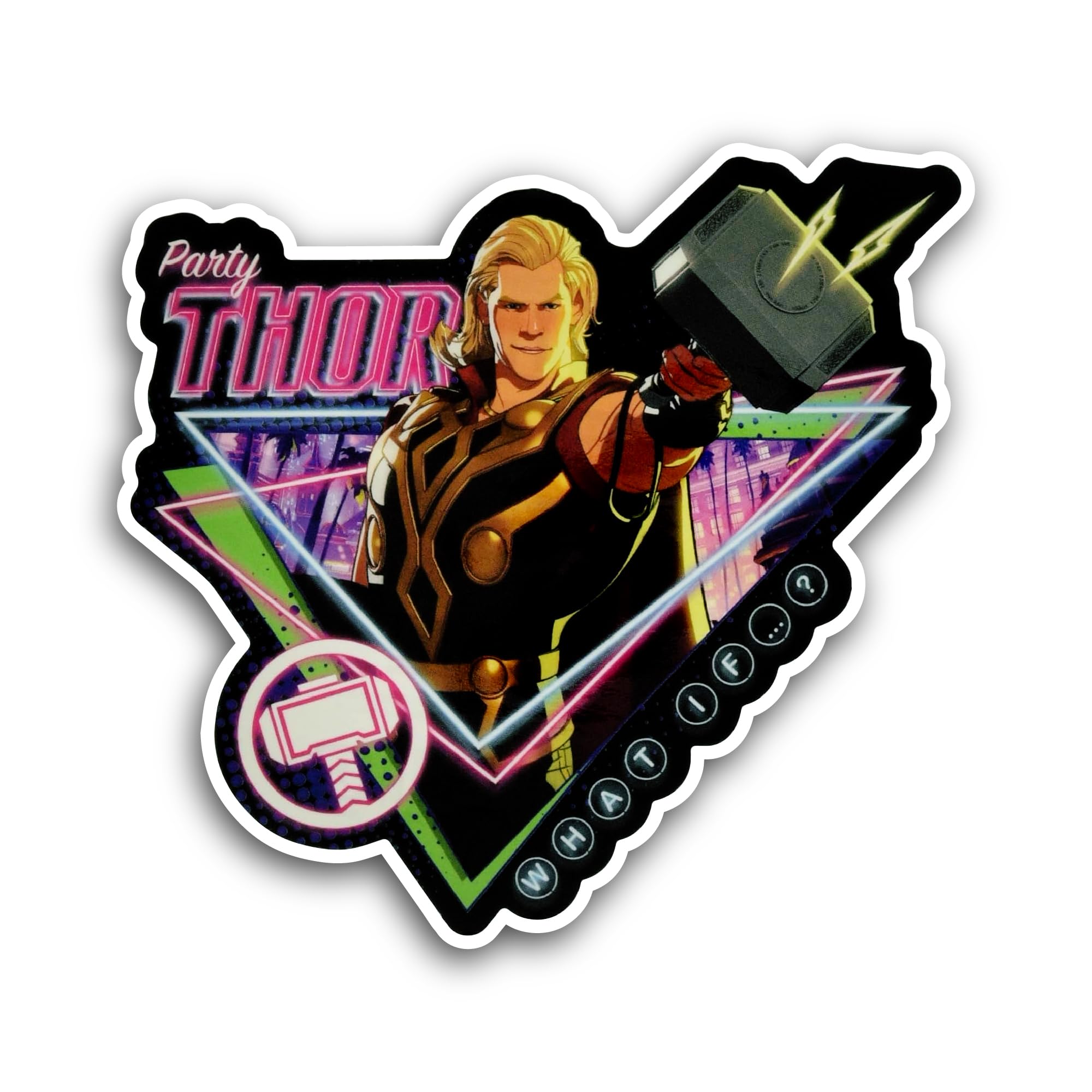 2 (Pieces) 3" and 5" Party Thor Sticker, Waterproof Vinyl Decals for Many Purpose Like Cars, Trucks,