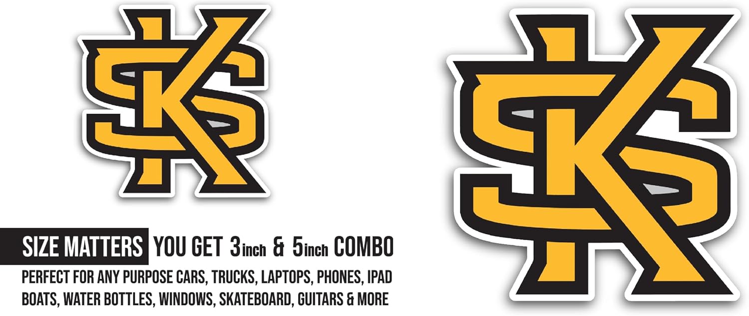 2 (Pieces) 3" and 5" K3nnesaw State Owls Sticker, Waterproof Vinyl Decals for Many Purpose Like Cars, Trucks, Laptops, Phones, Windows and More