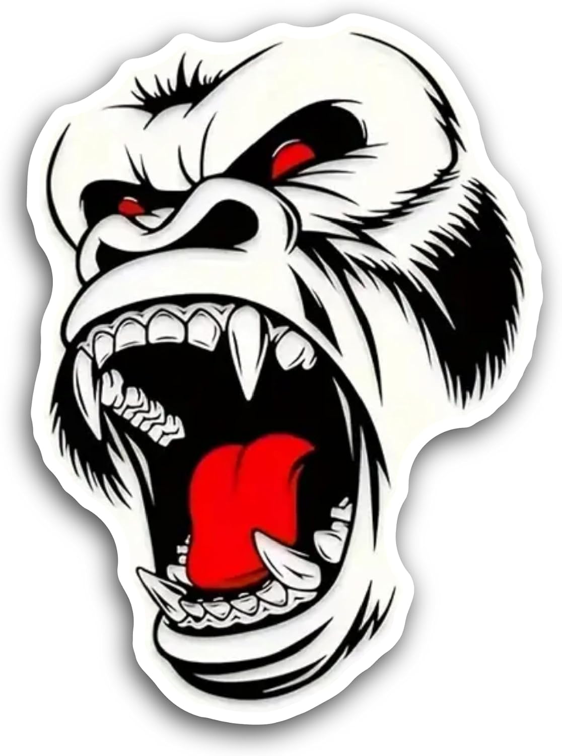 2 (Pieces) 3" and 5" Angry Gorilla Sticker, Waterproof Vinyl Decals for Many Purpose Like Cars, Trucks, Laptops, Phones, Windows and More