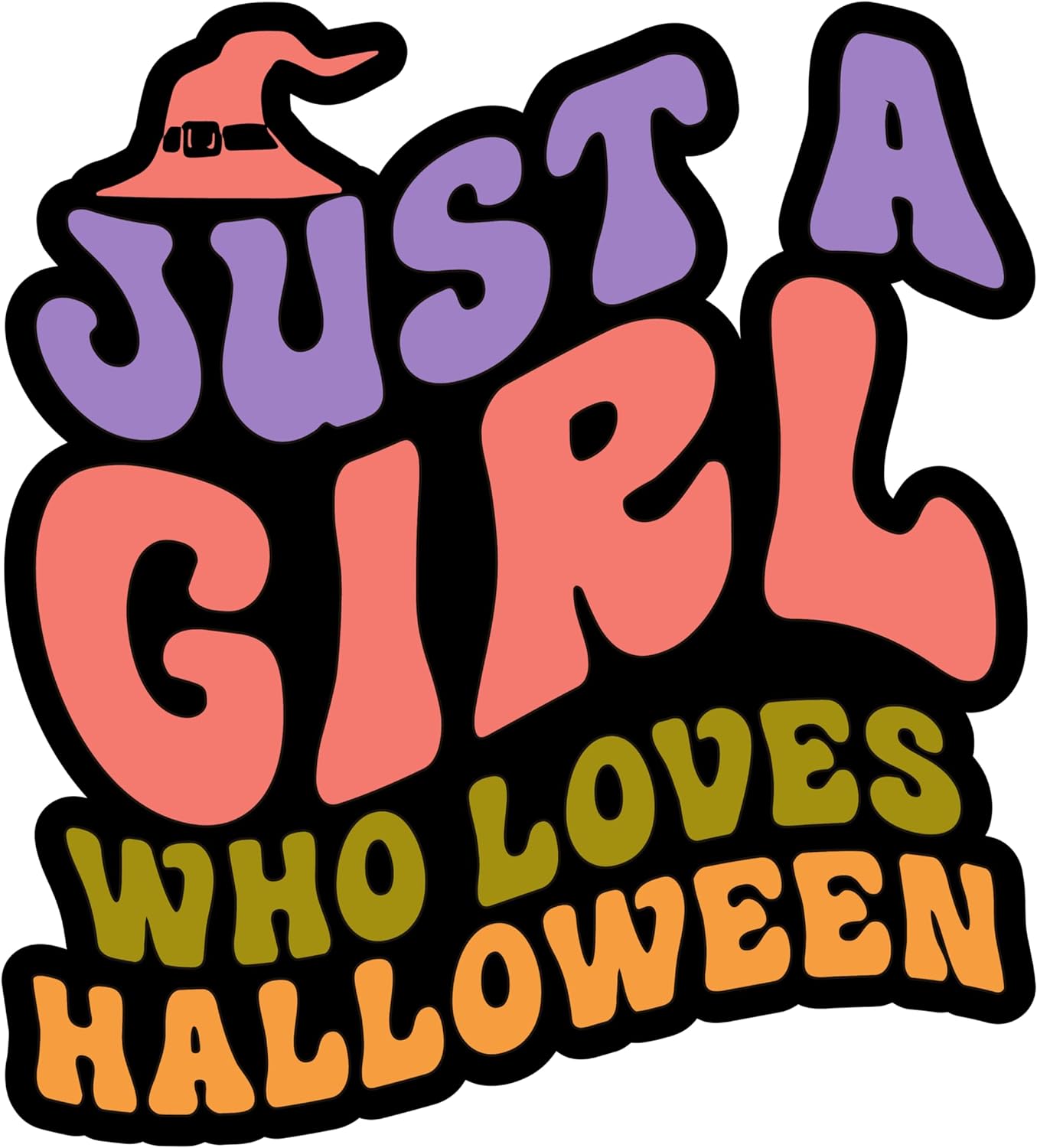 Inspirational Quote Just A Girl Who Love Halloween Motivational Sticker Vinyl Decal Motivation Stickers- 5" Vinyl Sticker Waterproof