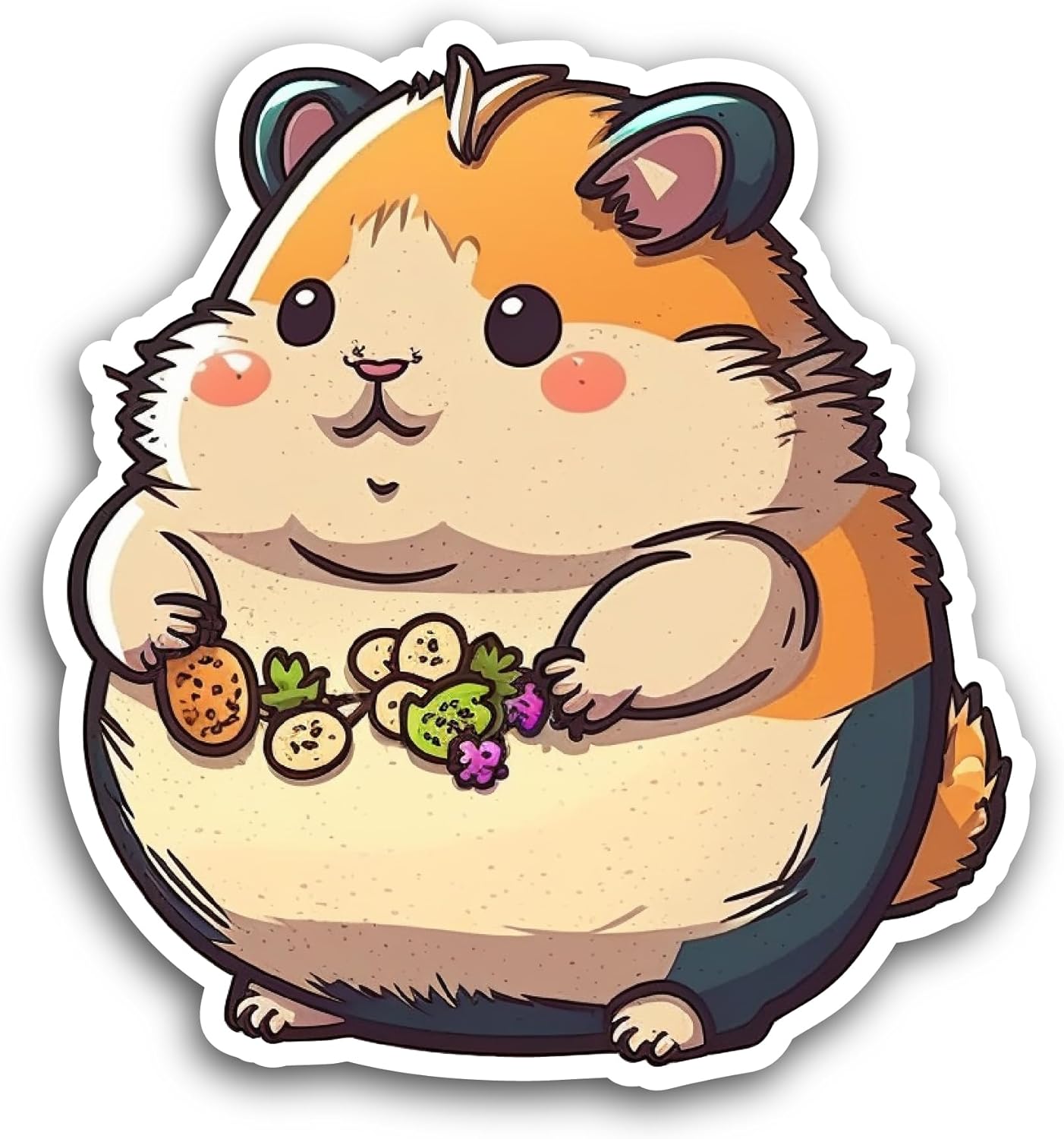 2 (Pieces) 3" and 5" Cute Hamster Sticker, Waterproof Vinyl Decals for Many Purpose Like Cars, Trucks, Laptops, Phones, Windows and More