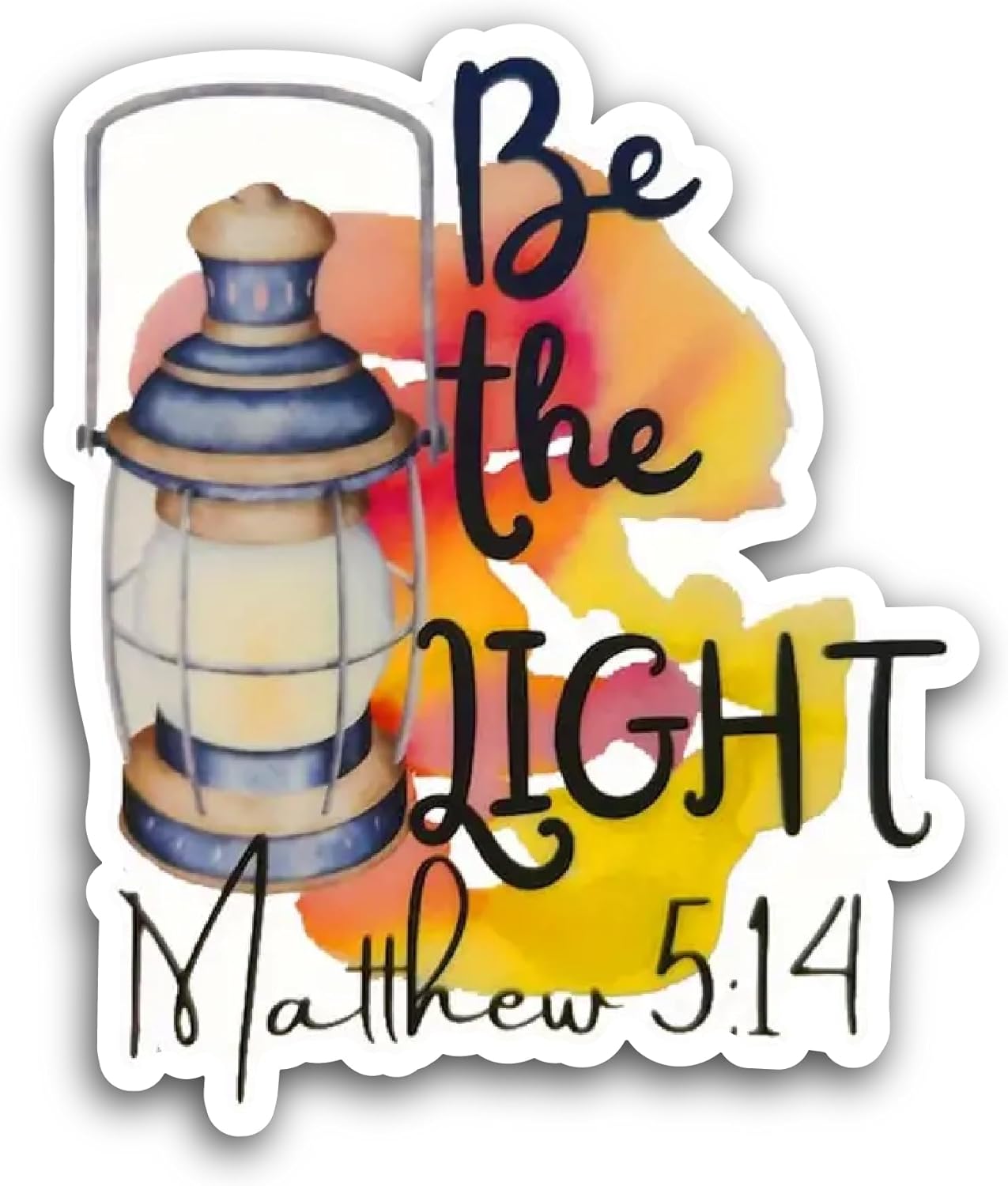 2 (Pieces) 3" and 5" Be The Light Text Sticker, Waterproof Vinyl Decals for Many Purpose Like Cars, Trucks, Laptops, Phones, Windows and More
