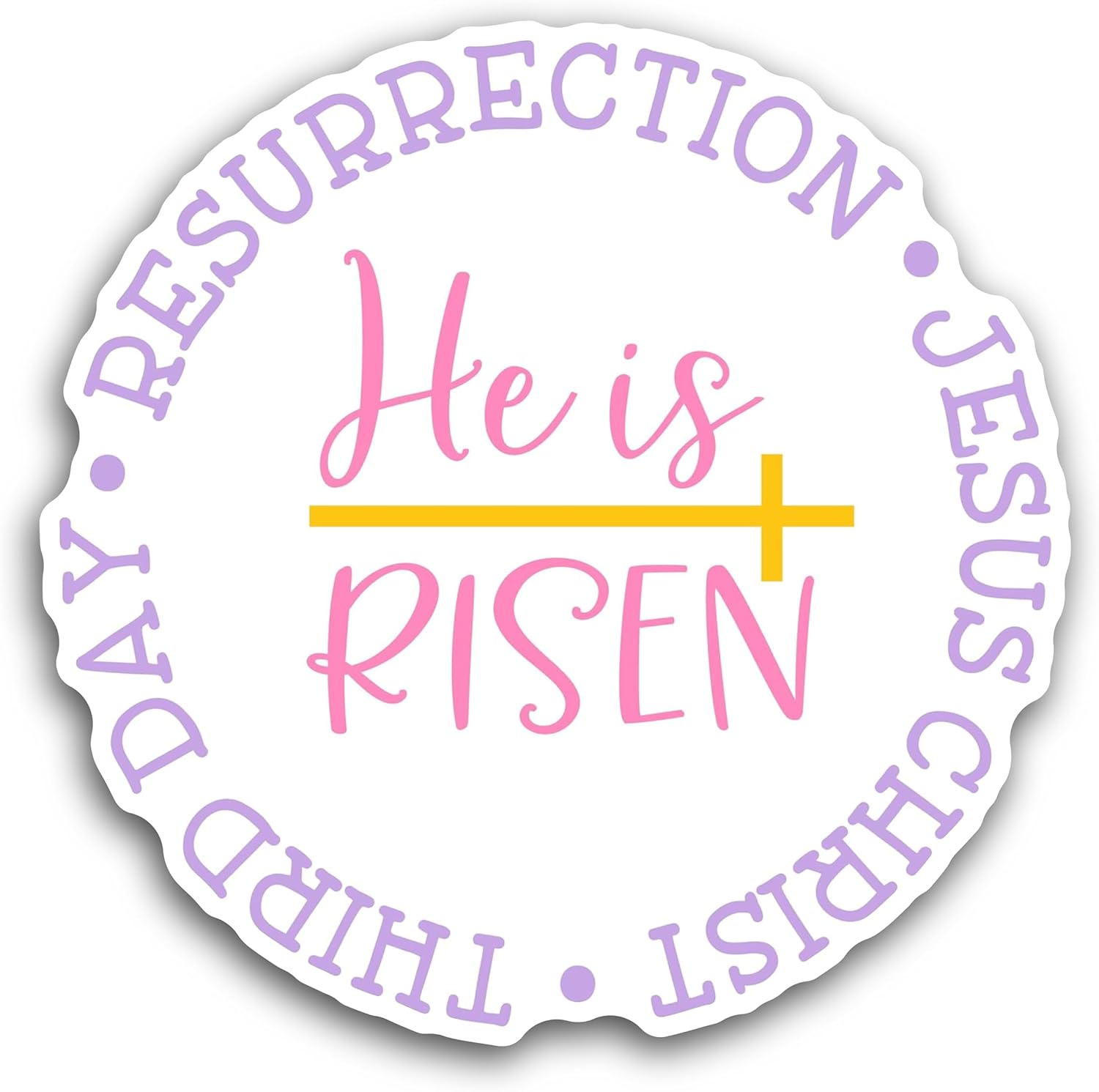 2 (Pieces) 3" and 5" He is Risen Sticker, Waterproof Vinyl Decals for Many Purpose Like Cars, Trucks, Laptops, Phones, Windows and More