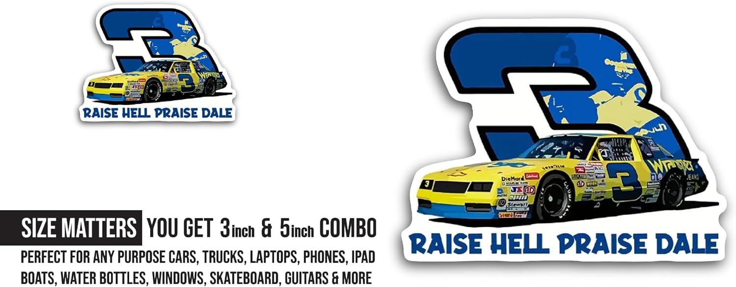 2 (Pieces) 3" and 5" Raise Hell Text Sticker, Waterproof Vinyl Decals for Many Purpose Like Cars, Trucks, Laptops, Phones, Windows and More