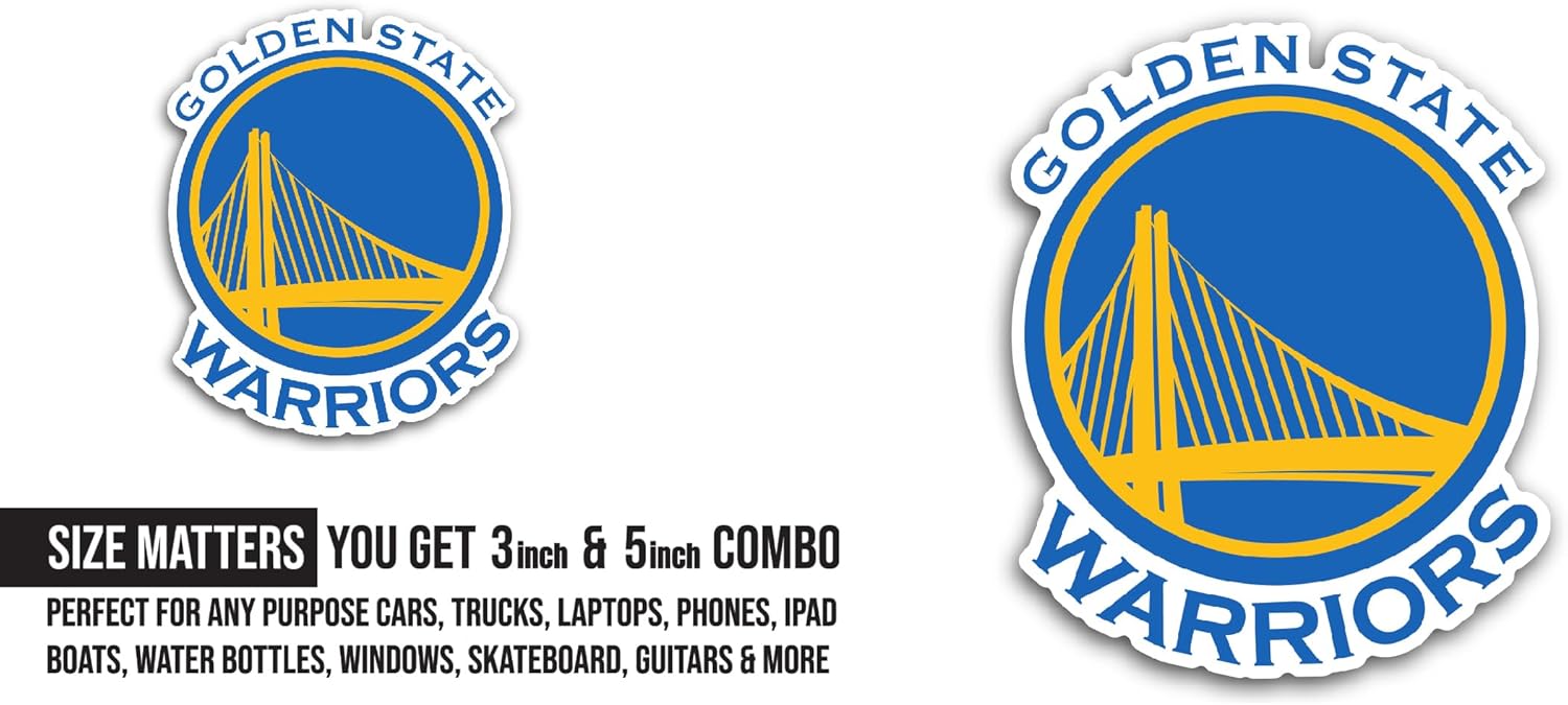 2 (Pieces) 3" and 5" G0lden State Logo Decal Sticker, Waterproof Vinyl Decals for Many Purpose Like Cars, Trucks, Laptops, Phones, Windows and More