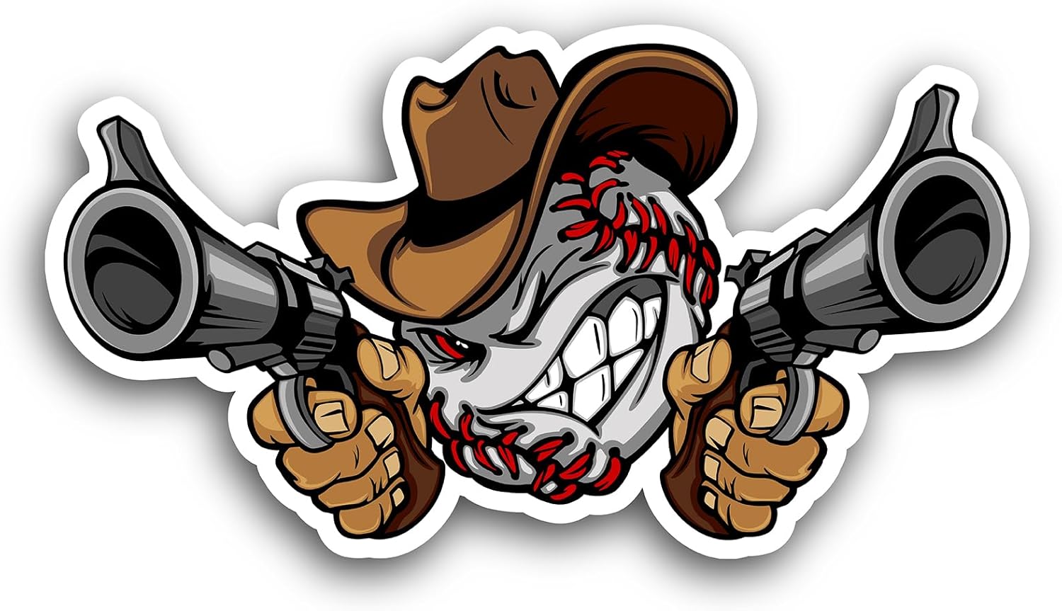2 (Pieces) 3" and 5" Baseball Shootout Cowboy Sticker, Waterproof Vinyl Decals for Many Purpose Like Cars, Trucks, Laptops, Phones, Windows and More
