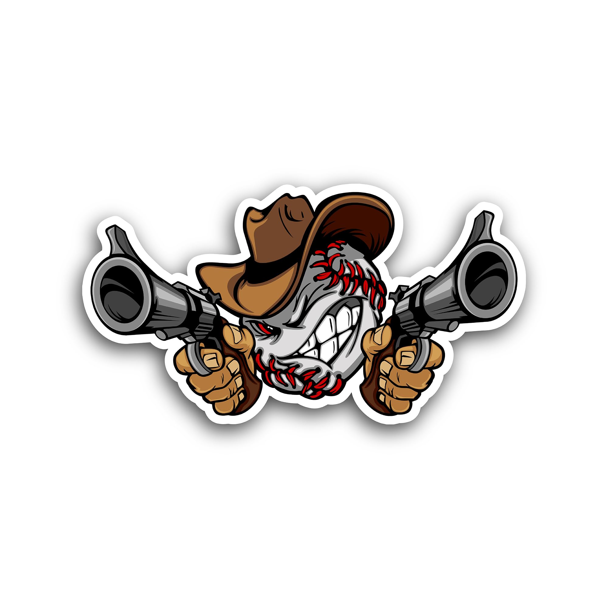 2 (Pieces) 3" and 5" Baseball Shootout Cowboy Sticker, Waterproof Vinyl Decals for Many Purpose Like