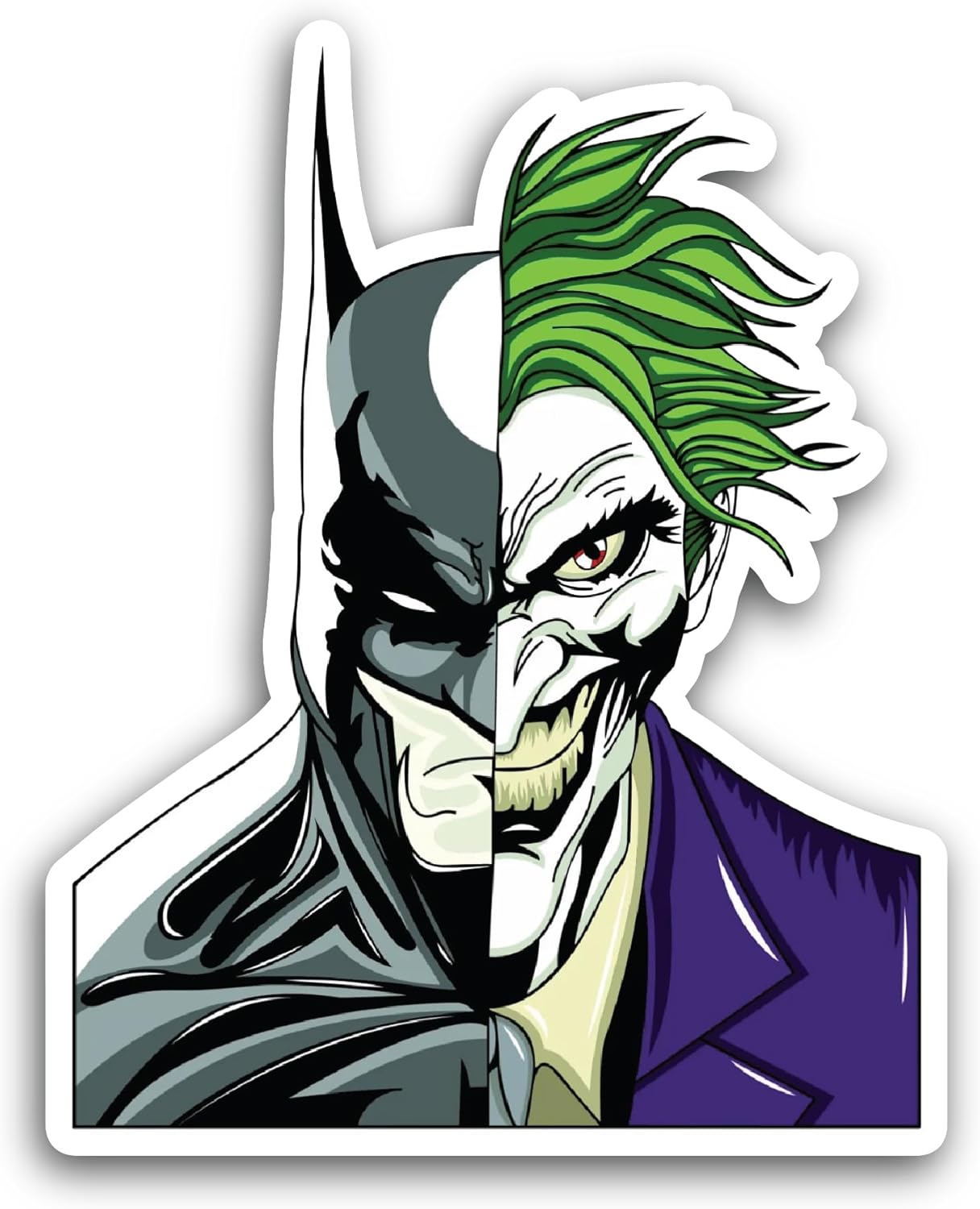 2 (Pieces) 3" and 5" Batman and Joker Sticker, Waterproof Vinyl Decals for Many Purpose Like Cars, Trucks, Laptops, Phones, Windows and More