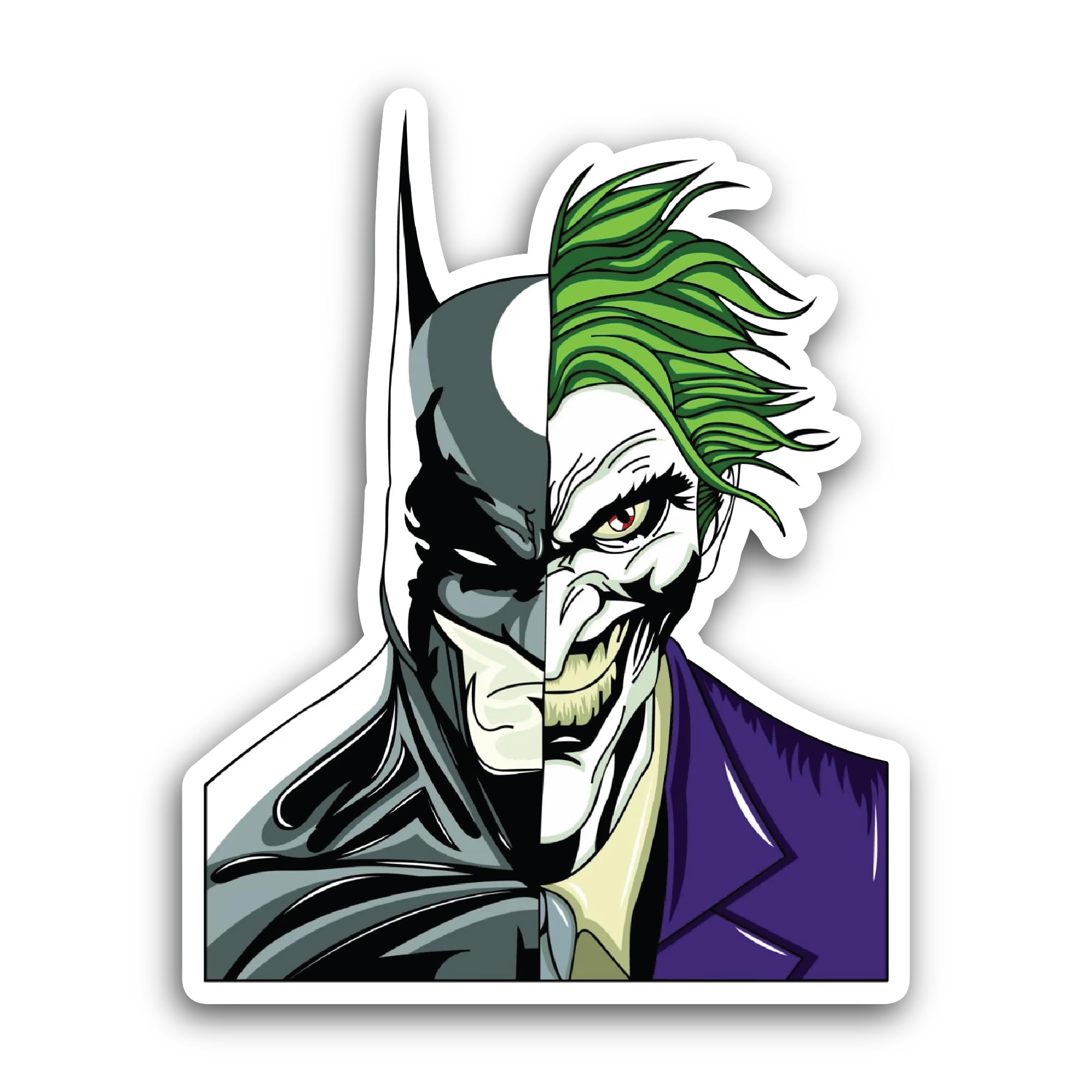 2 (Pieces) 3" and 5" Batman and Joker Sticker, Waterproof Vinyl Decals for Many Purpose Like Cars, T