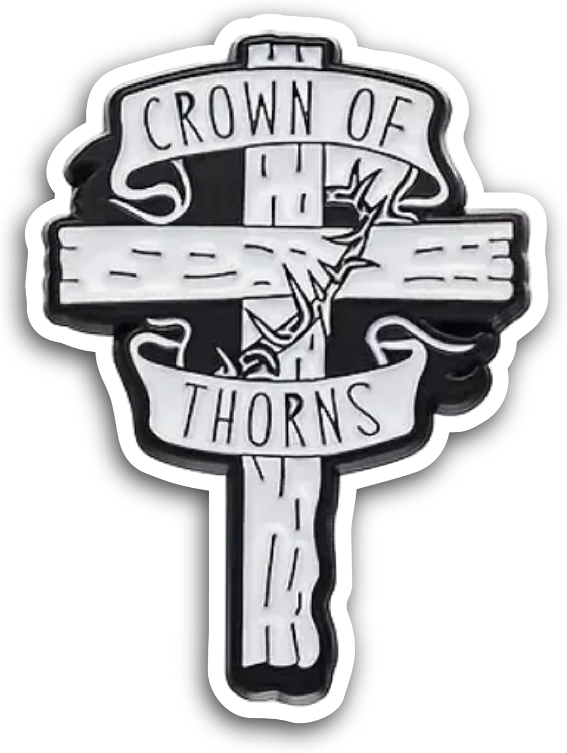 2 (Pieces) 3" and 5" Crown of Thorns Sticker, Waterproof Vinyl Decals for Many Purpose Like Cars, Trucks, Laptops, Phones, Windows and More