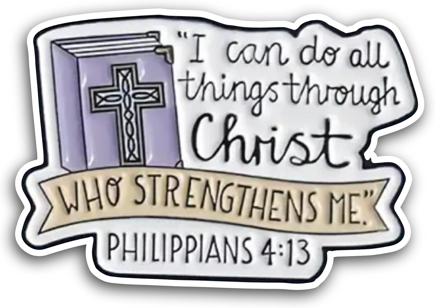 2 (Pieces) 3" and 5" I Can Do All Things Text Sticker, Waterproof Vinyl Decals for Many Purpose Like Cars, Trucks, Laptops, Phones, Windows and More