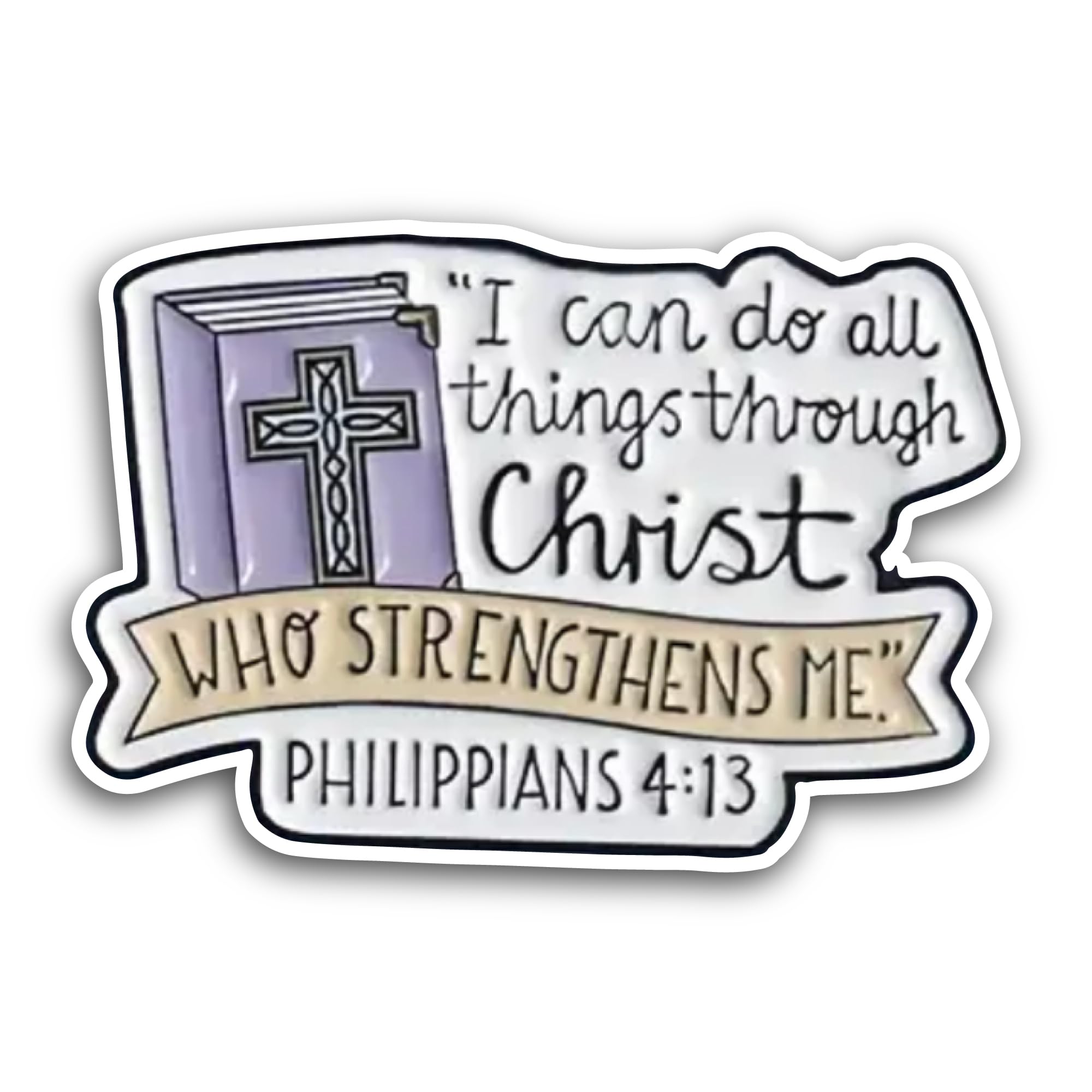 2 (Pieces) 3" and 5" I Can Do All Things Text Sticker, Waterproof Vinyl Decals for Many Purpose Like
